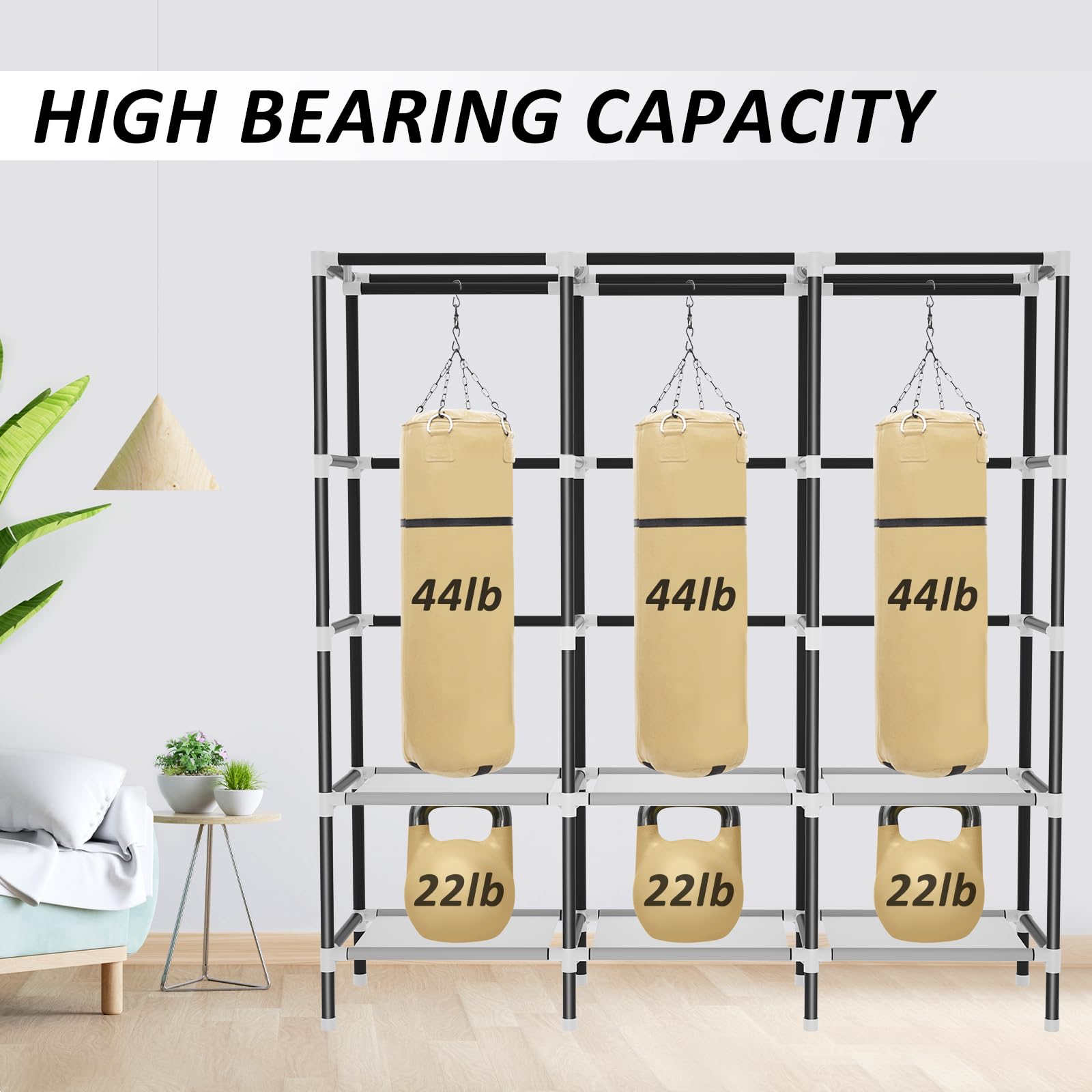 Lokeme Wardrobe Closet,Portable Closet For Bedroom Steel Pipe Diameter 19Mm Strong And Sturdy Grey Portable Closets For Hanging