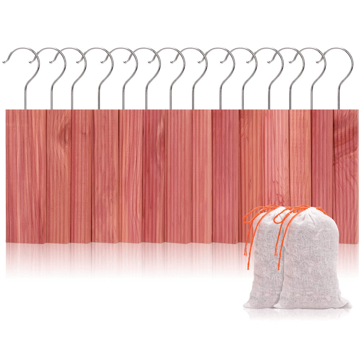 Homode Cedar Blocks For Clothes Storage, Aromatic Cedar Wood For Closets And Drawers, Cedarwood Hangups With Hook, Scent Sachets