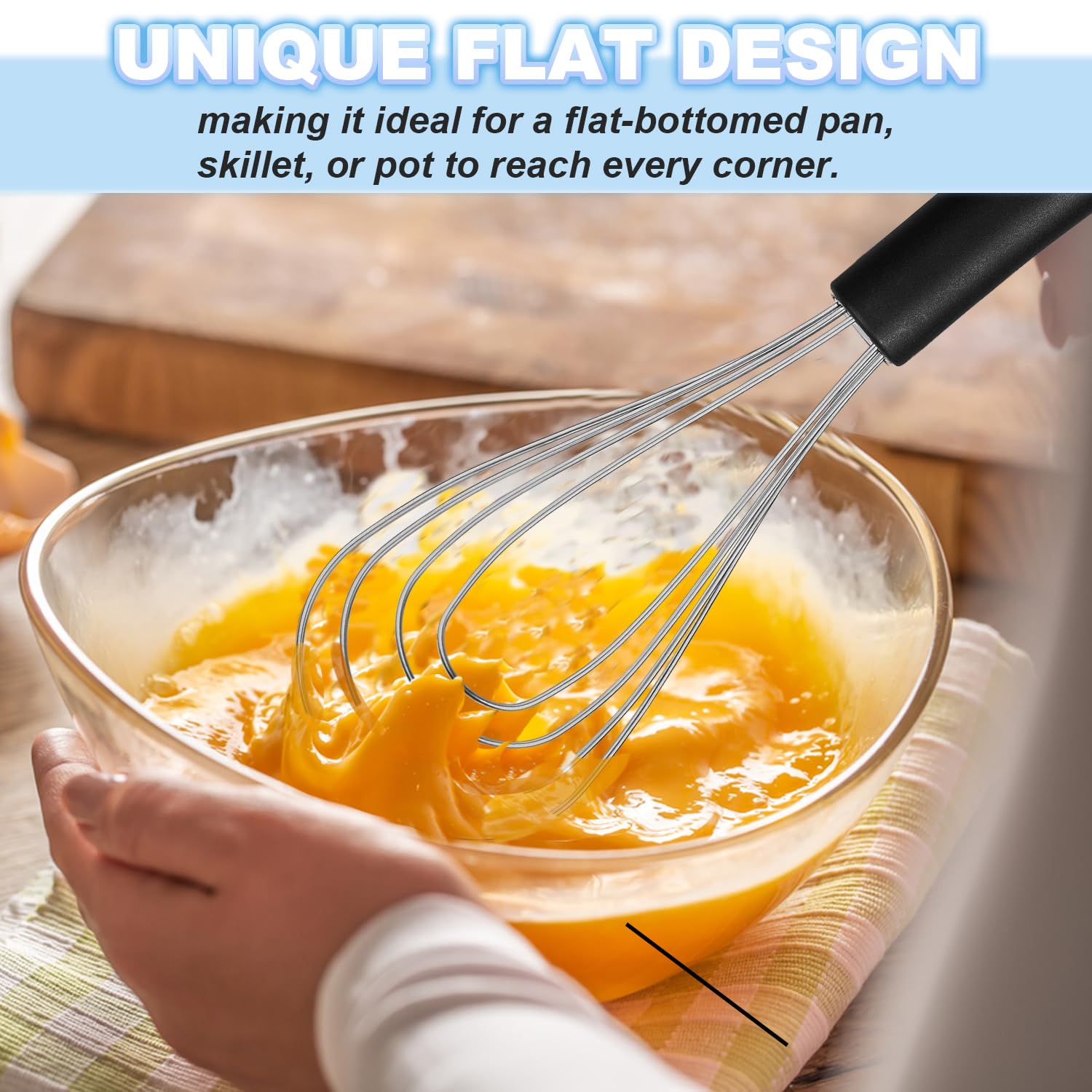 Anaeat Stainless Steel Kitchen Whisk Set Of 4, Milk And Egg Beater Blender With Thick Wire For Whisking, Cooking, Baking, Beatin