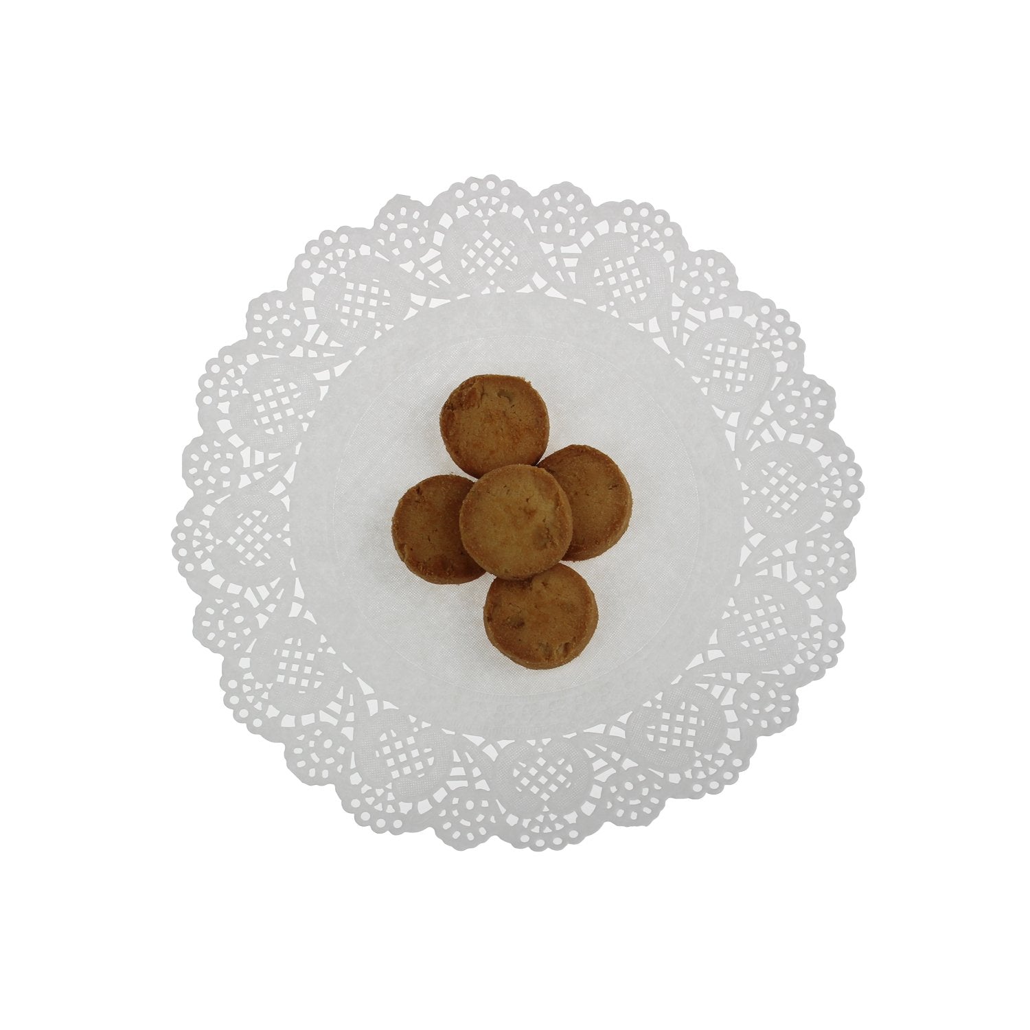 Ljy 120 Pieces White Lace Round Paper Doilies Cake Packaging Pads Wedding Tableware Decoration (9.5 Inch)