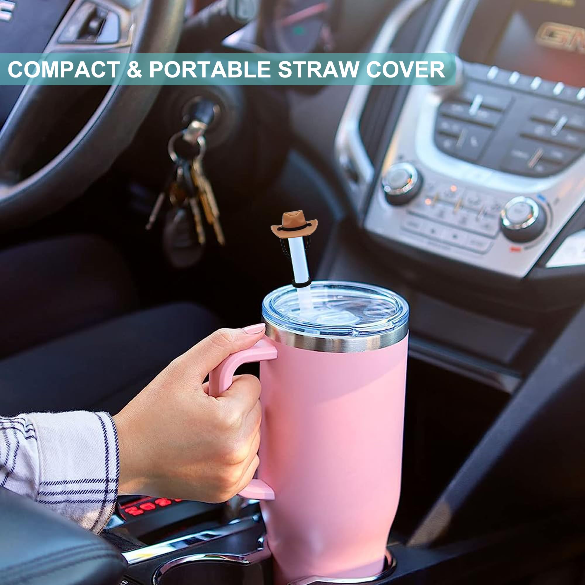 Straw Covers, Silicone Straw Tip Covers, Dust-Proof Straw Cap Toppers, Reusable Silicone Soft Protector Cover For 0.4 Inch/10Mm