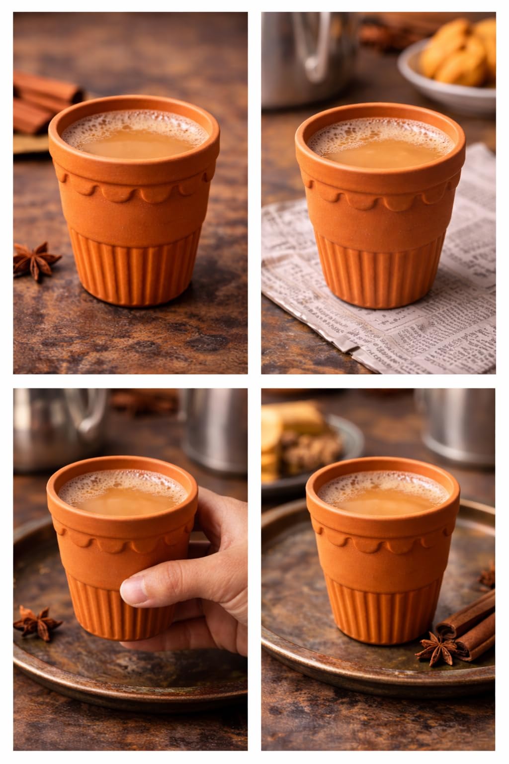 Handmade Terracotta Tumbler 100ml, Reusable Clay Mitti Kulhad for Water, Tea, Coffee & Other Drinks, EcoFriendly Kitchen Tablew