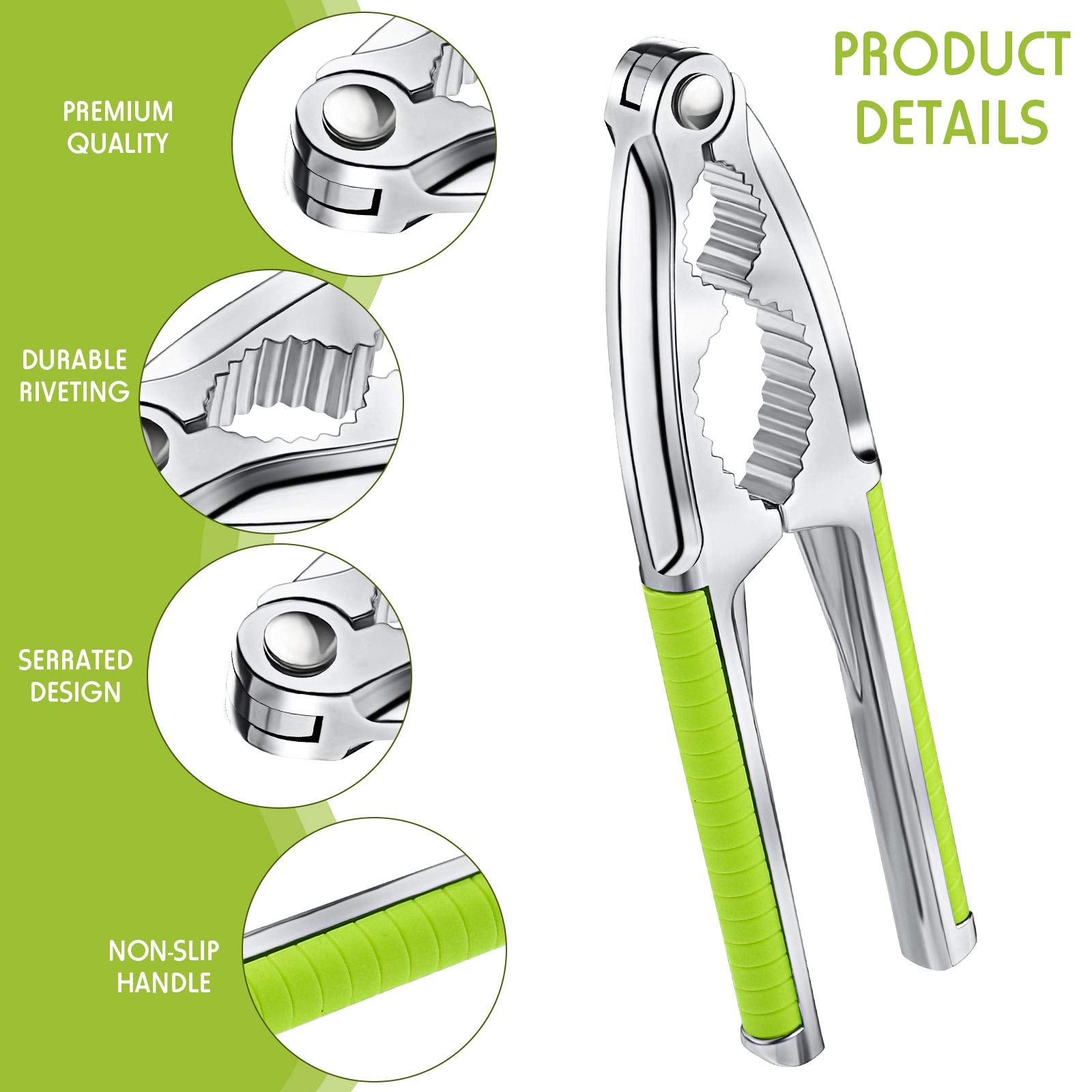 2 Pieces Walnut Cracker Tools Walnut Nutcrackers Metal Nut Shell Openers Nut Shell Breakers Crackers Kitchen Tools With Non-Slip