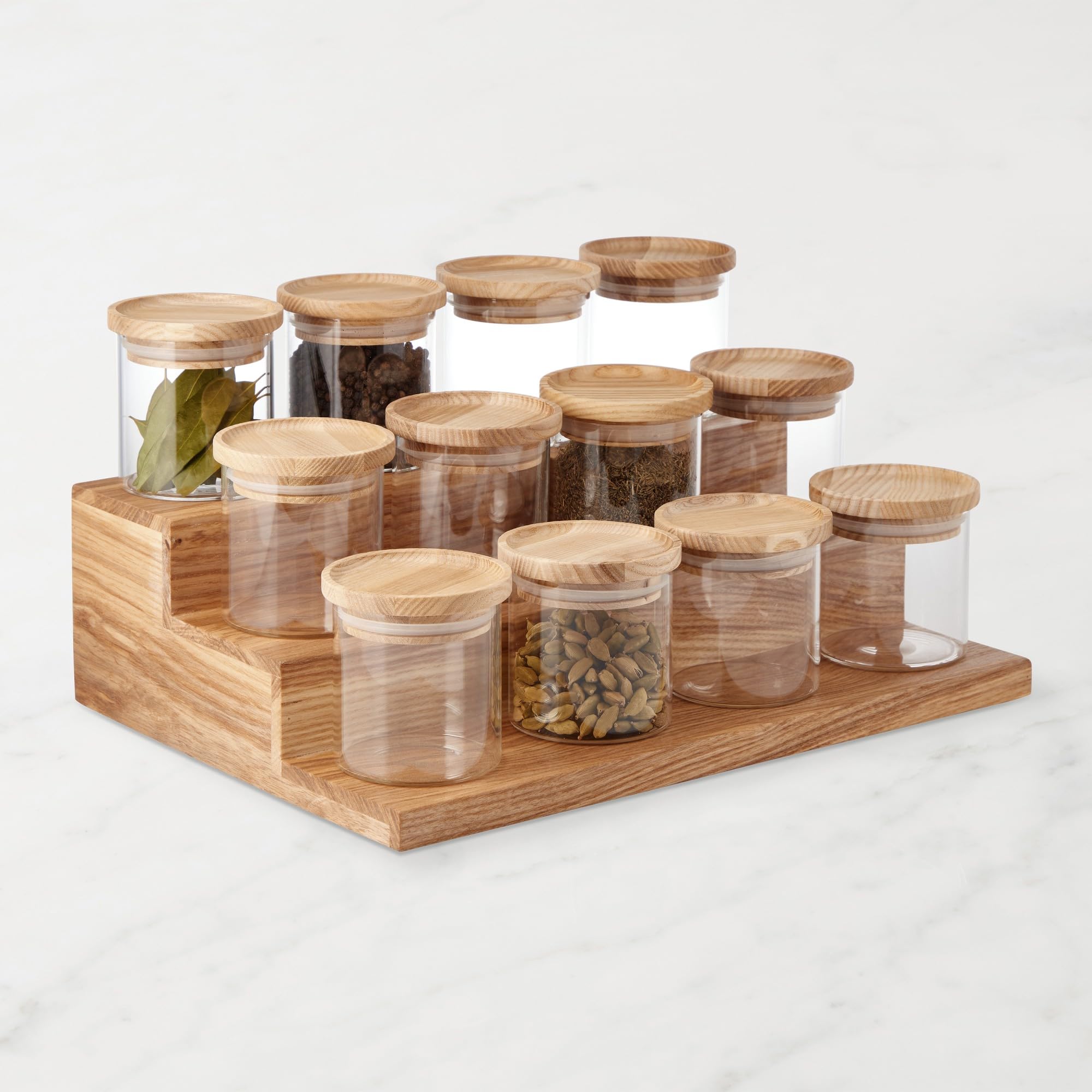 Insight Arts Wooden Spice Rack Organizer 3Tier For Pantry Cabinet Or Countertop For Spice Bottles, Jars Display Shelf Natural