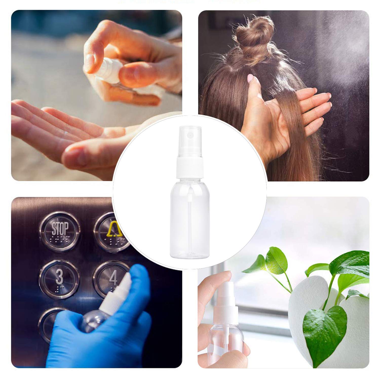 Trendbox 6 Pack Empty Transparent Plastic Fine Mist Spray Bottle 30 Ml (1 Oz)