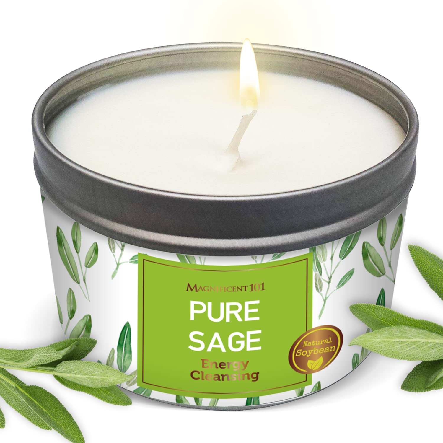 SAGE + Clove Aromatherapy Candle for House Energy Cleansing and Money Attraction, Banishes Negative Energy I Purification and Ch