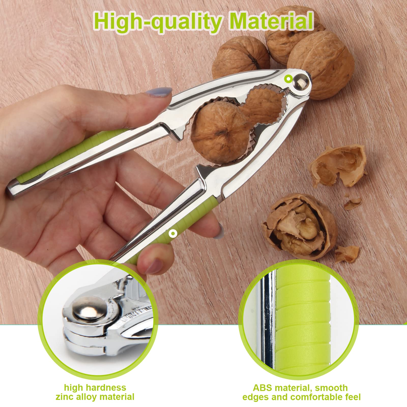 2 Pack Walnut Cracker Tools, Windspeed Heavy Duty Nut Crackers For Walnuts Pistachio Stainless Steel Walnut Cracker Opener Tool