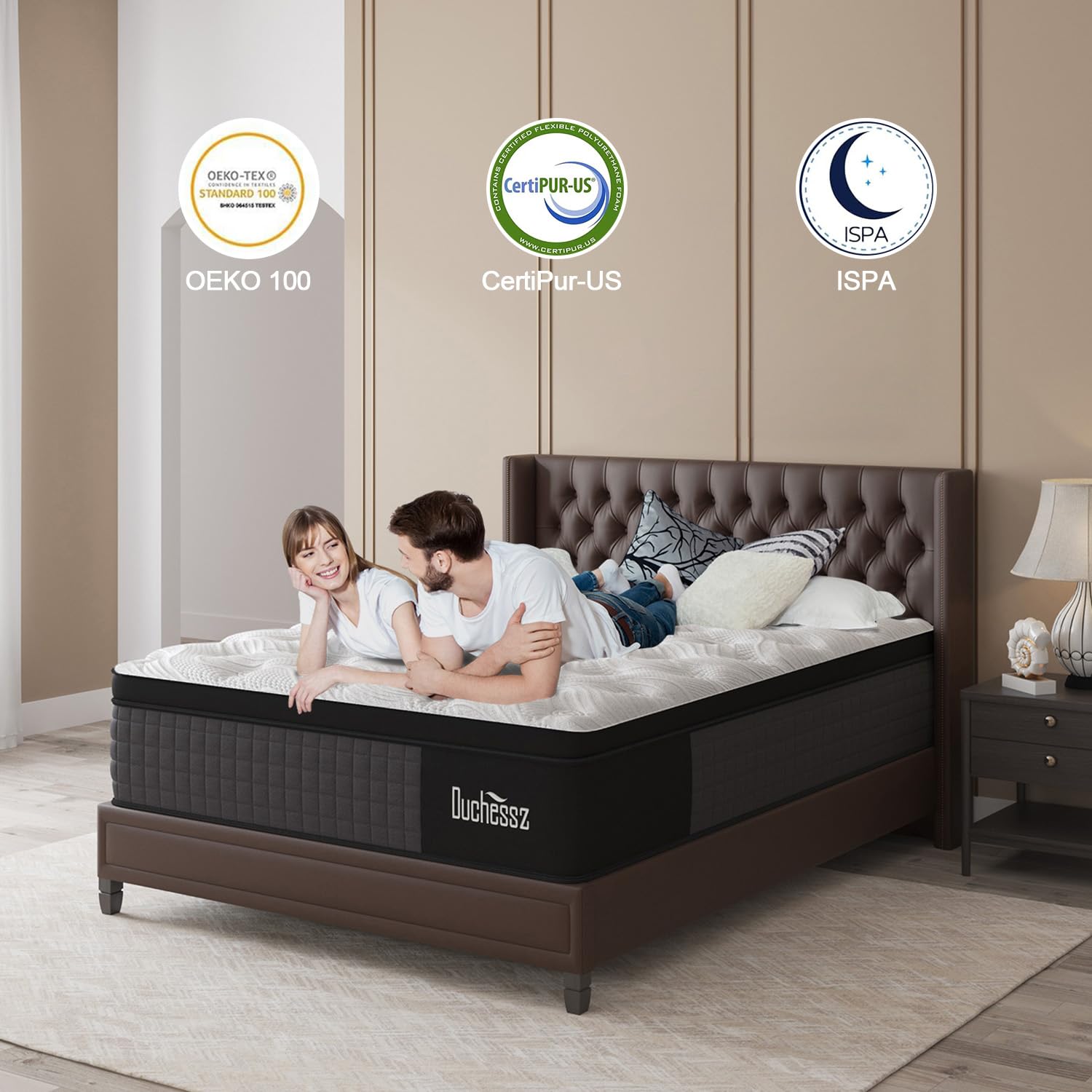 Duchessz Hybrid Mattress 10 Inch, Full Mattress With Gel Memory Foam And Individually Pocket Innerspring Euro Top Mattress Mediu