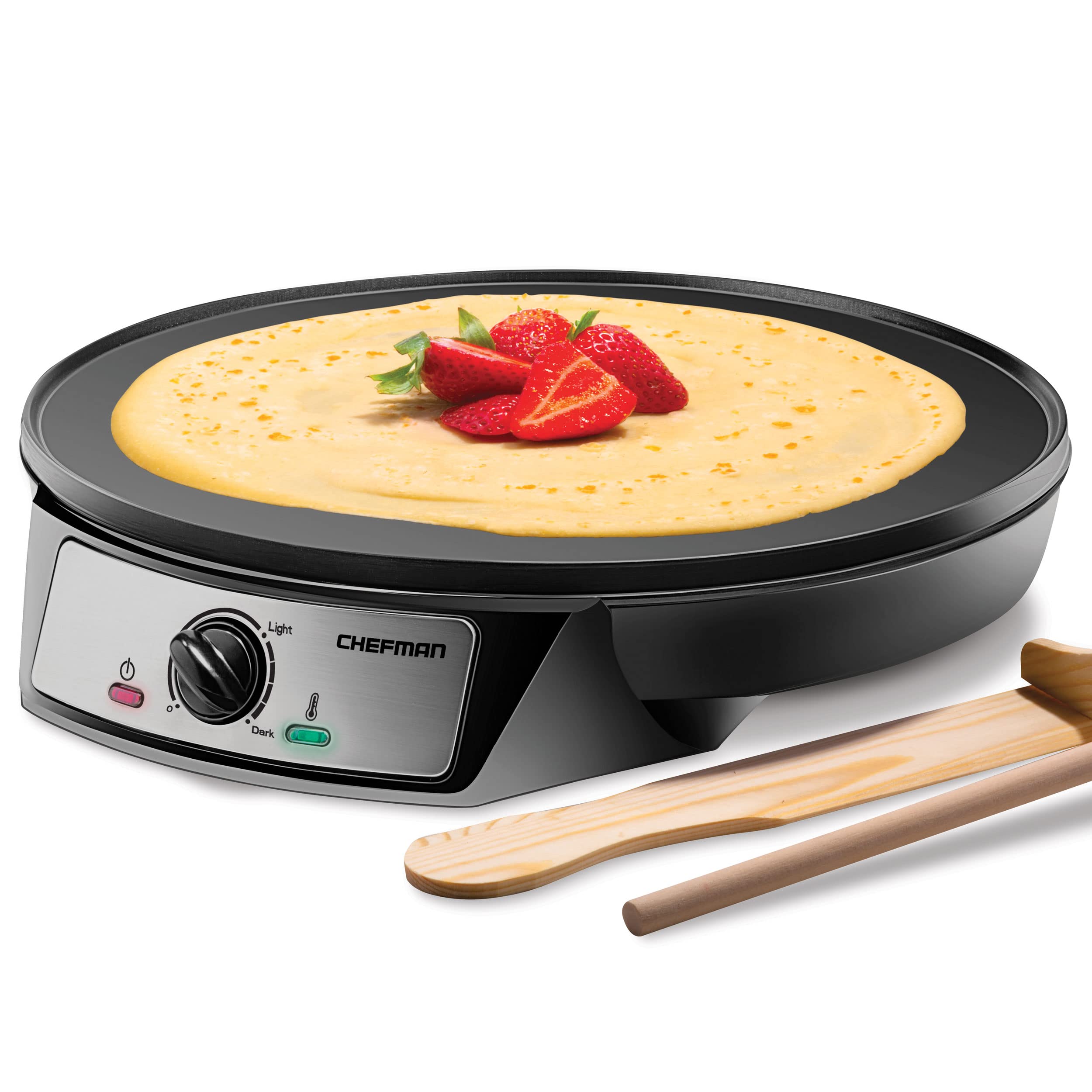 Chefman Electric Crepe Maker & Griddle, Precise Temperature Control Skillet for Perfect Brunch Blintzes, Pancakes, Eggs, Bacon, 