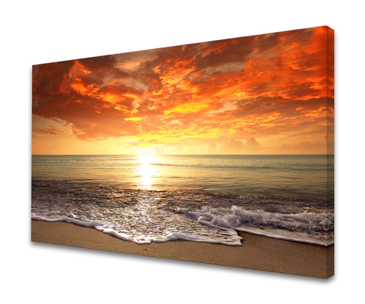 Baisuart-S0169 Canvas Prints Wall Art Sunset Ocean Beach Pictures Photo Paintings For Living Room Bedroom Home Decorations Moder