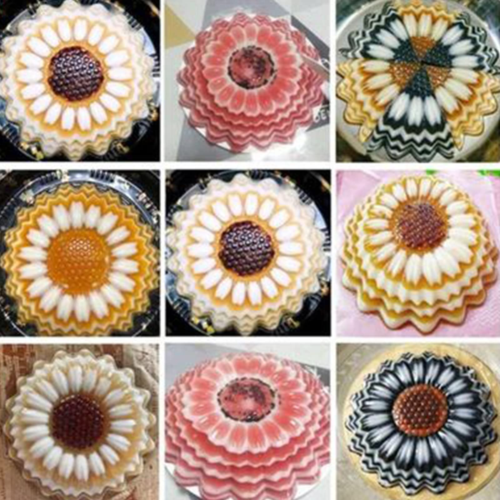 Sadyfon Sunflower Shaped Flower Shaped Cake Pan Aluminum Cake Decorating Mould Birthday Wedding Anniversary Party Cake Baking Pa