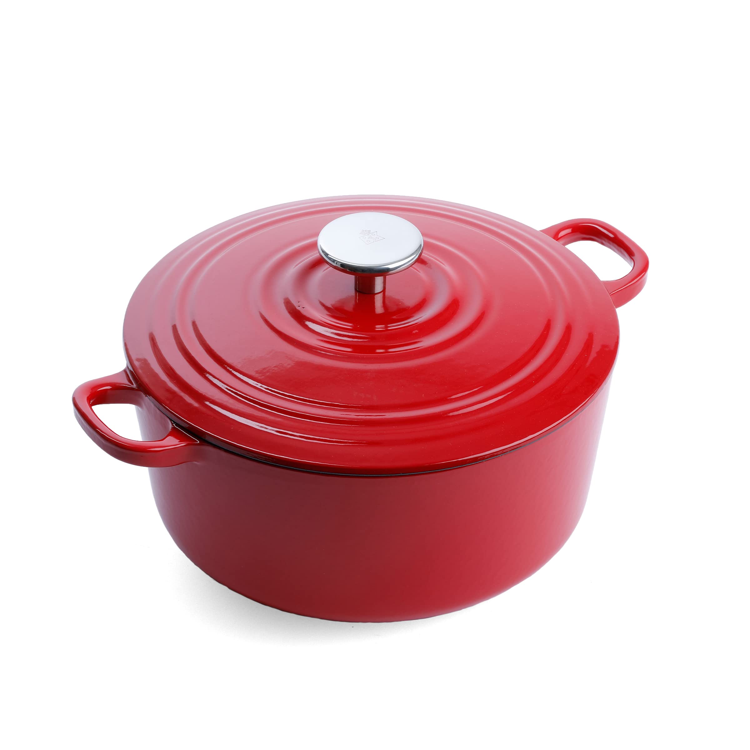 Bk Bourgogne Enameled Cast Iron Induction 5.3Qt Nonstick Dutch Oven, Pfas Free, Dishwasher Safe, Chili Red