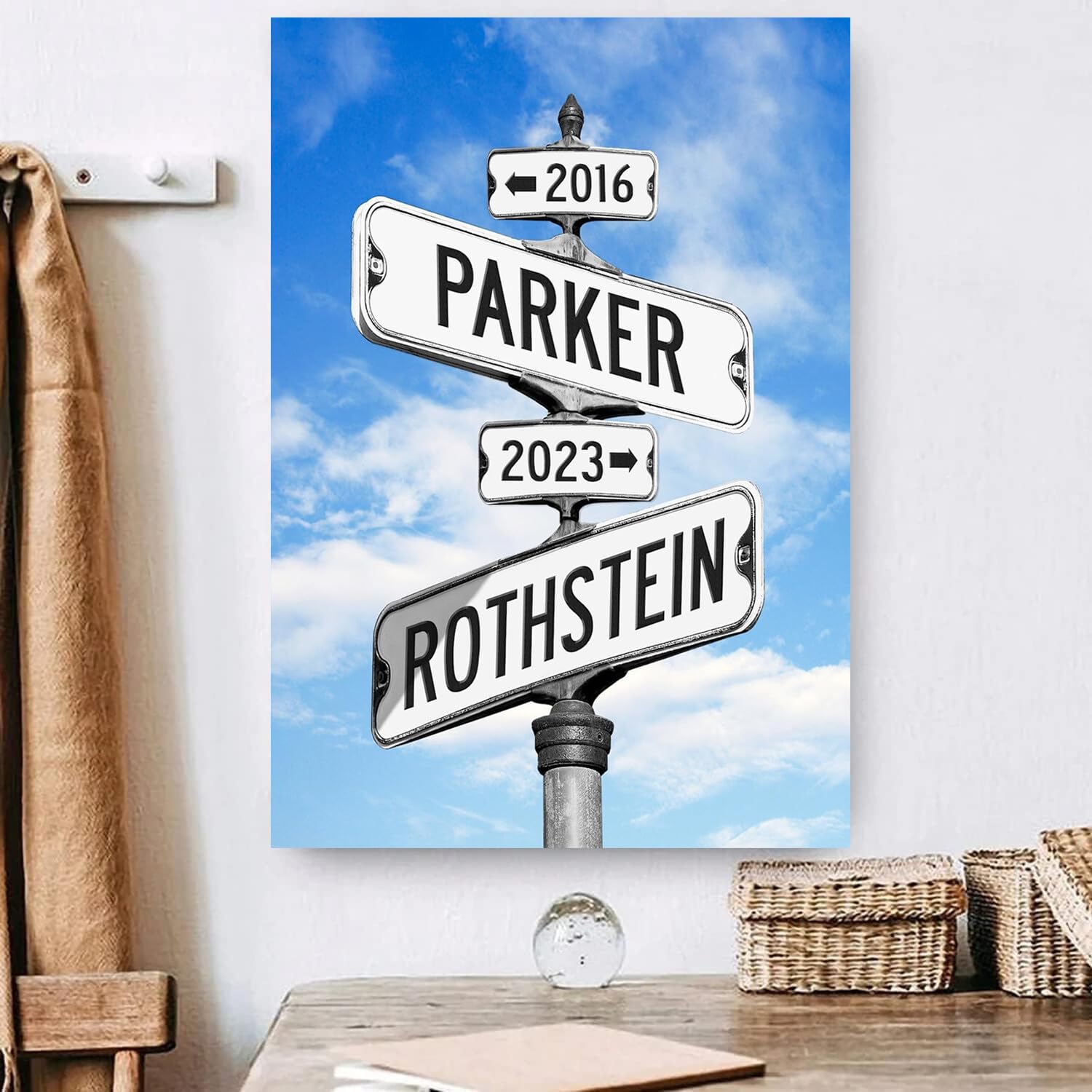 Personalized Engagement Gift For Couple Personalized, Wedding Road Signs With Dates, Valentines Gift For Fiance, Street Sign Can