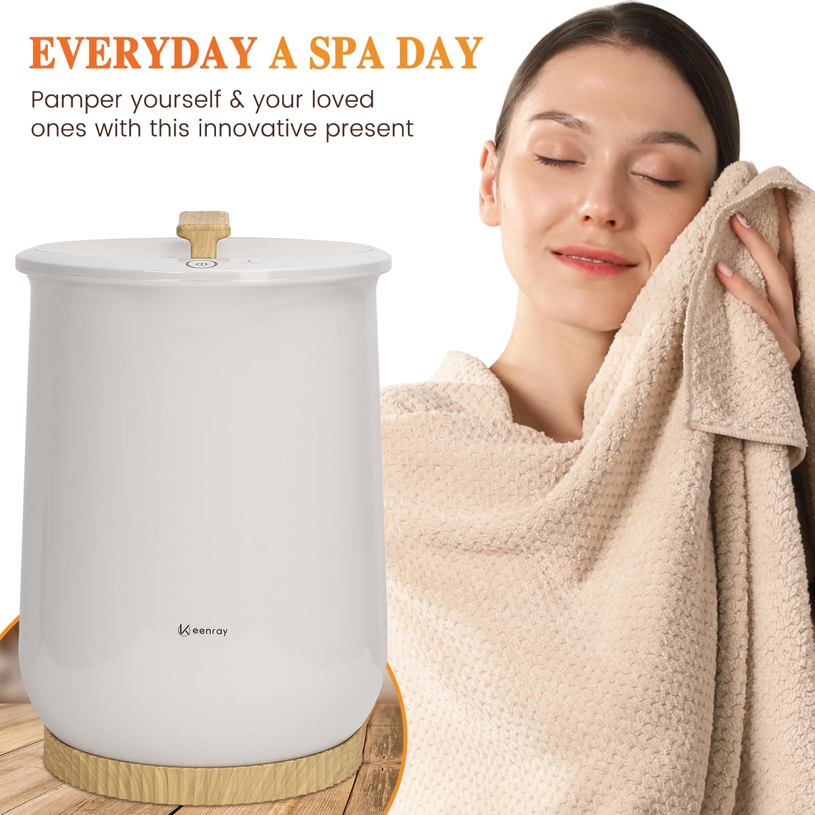 Keenray Bucket Towel Warmers, Luxury Towel Warmer, Large Towel Warmer For Bathroom, Auto Shut Off, Fits Up To Two 40''X70'' Over