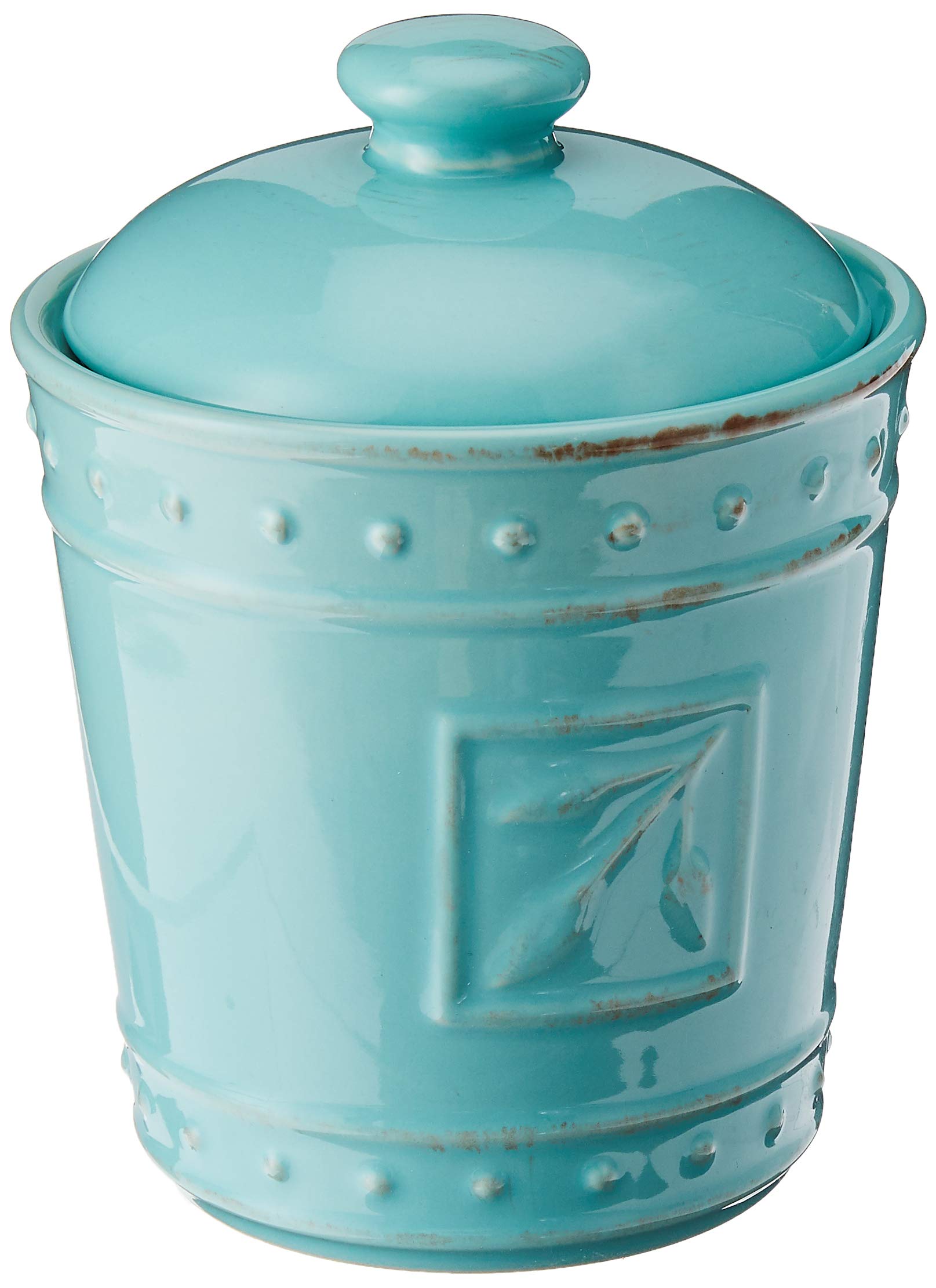 Signature Housewares Sorrento Collection Set Of Three Ceramic Stoneware Canisters With Lids, Storage Countertop 80 Ounce, 48 Oun