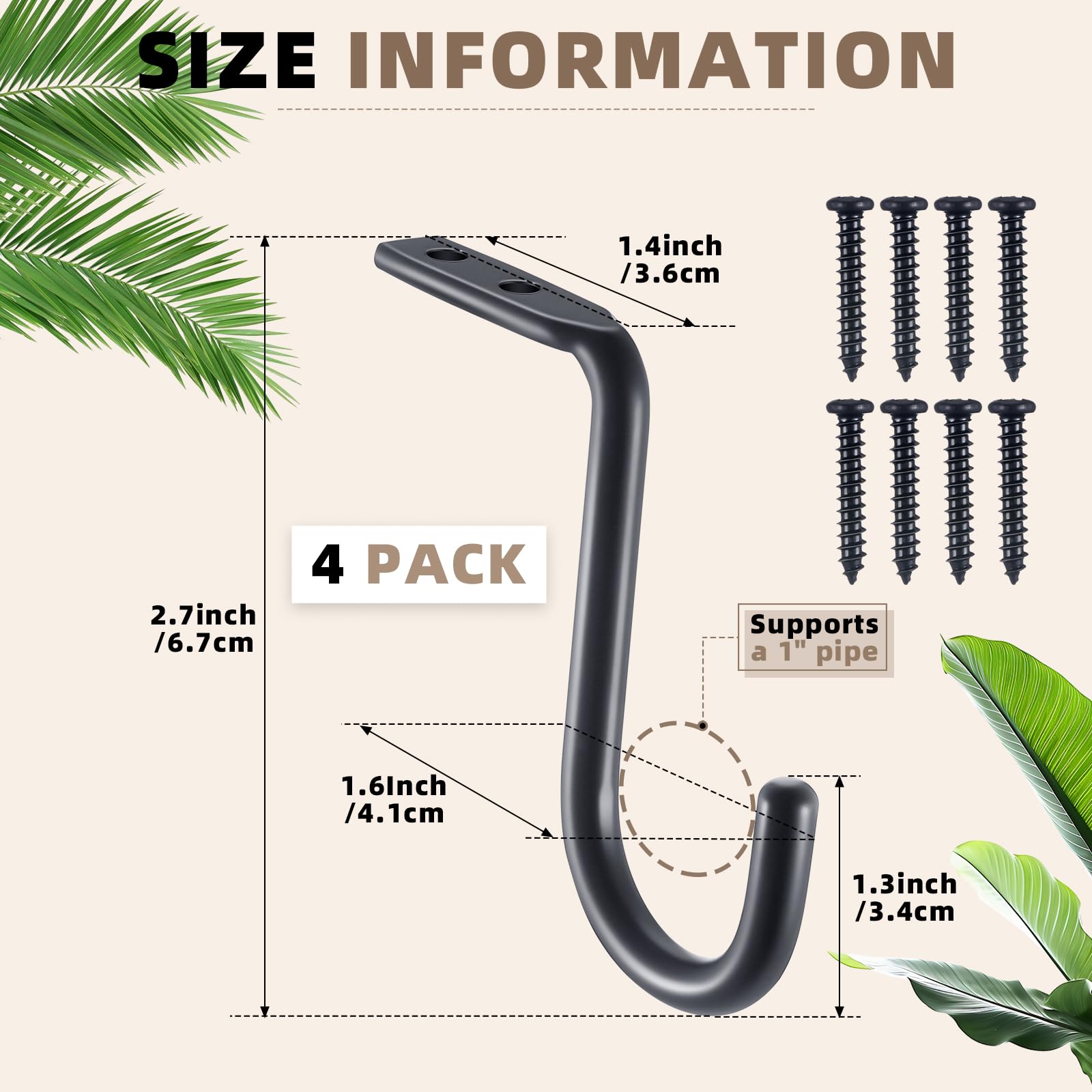 Gisafai 4 Pcs Closet Rod Center Support 1 Inch Heavy Duty Metal Wall Mount Rod Bracket Closet Rod Support Bracket Clothes Storag