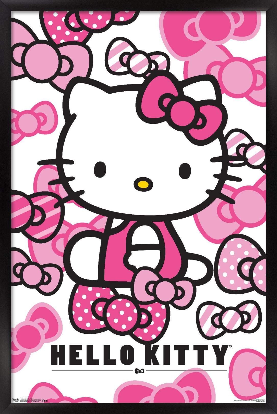 Trends International Hello Kitty - Bows Wall Poster, 14.725'' X 22.375'', Black Framed Version