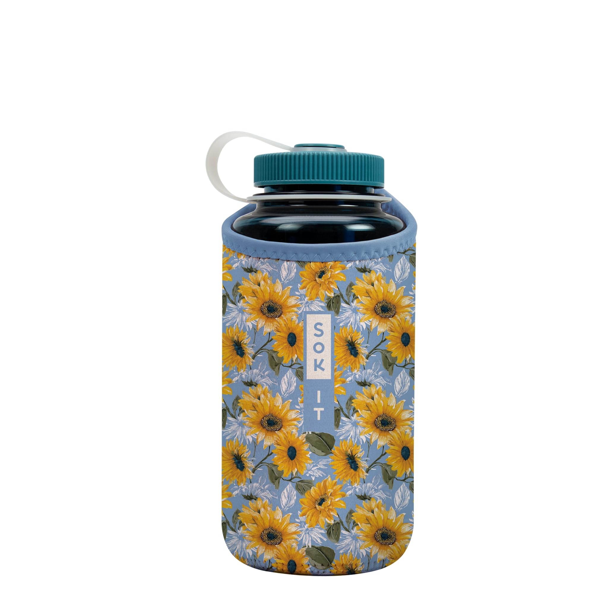 Sok It BotlSok Water Bottle Sleeve Insulated Neoprene Cover (Sunflower Skies, Fits 32oz Nalgene)