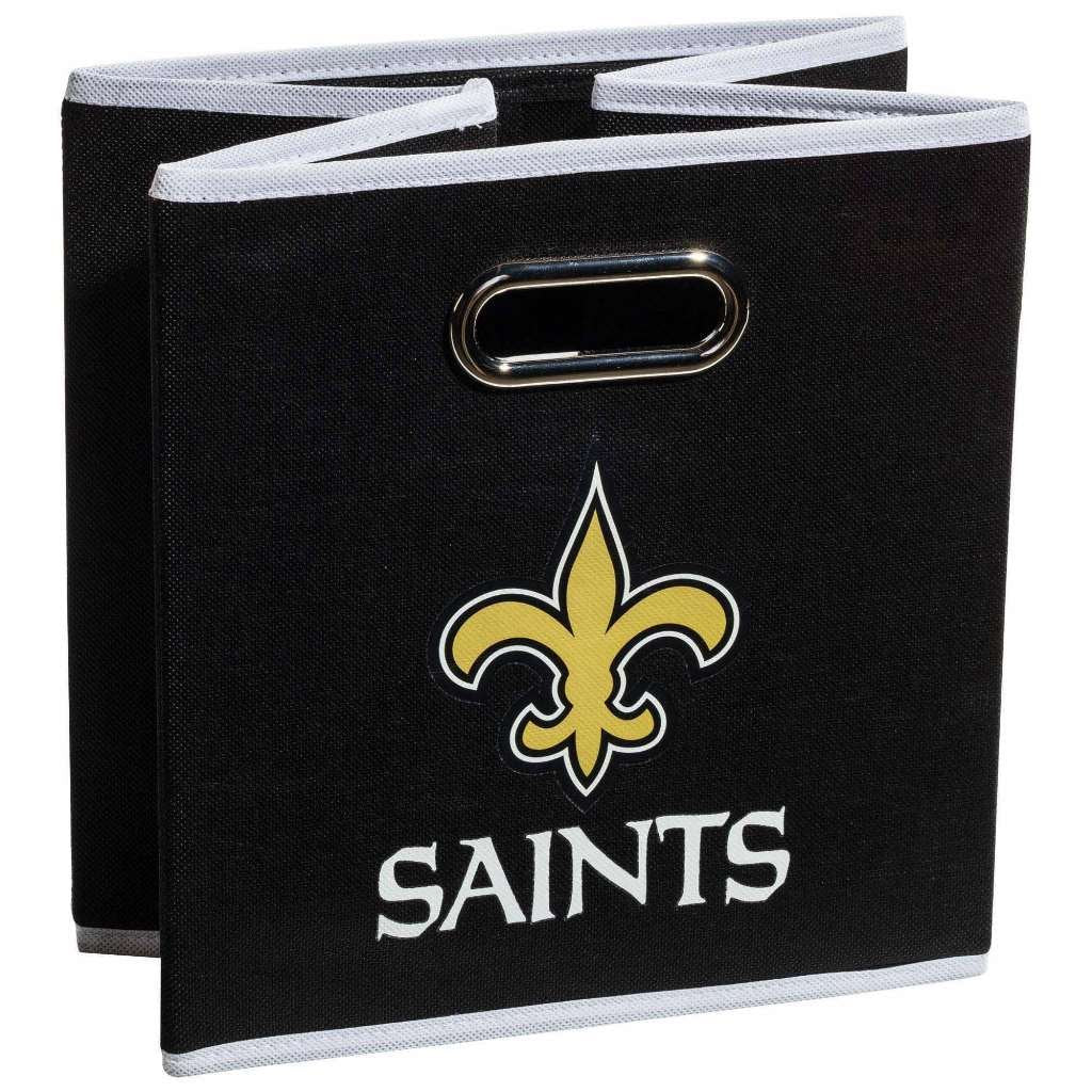 Franklin Sports Nfl New Orleans Saints Collapsible Storage Bin Nfl Folding Cube Storage Container Fits Bin Organizers Fabric Nfl