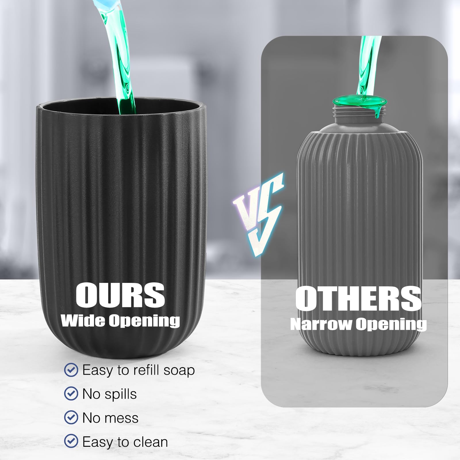 Automatic Soap Dispenser Liquid For Kitchen: 9 Oz Touchless Plastic Black Modern Auto Soap Dispenser For Bathroom - Hand Dish Lo