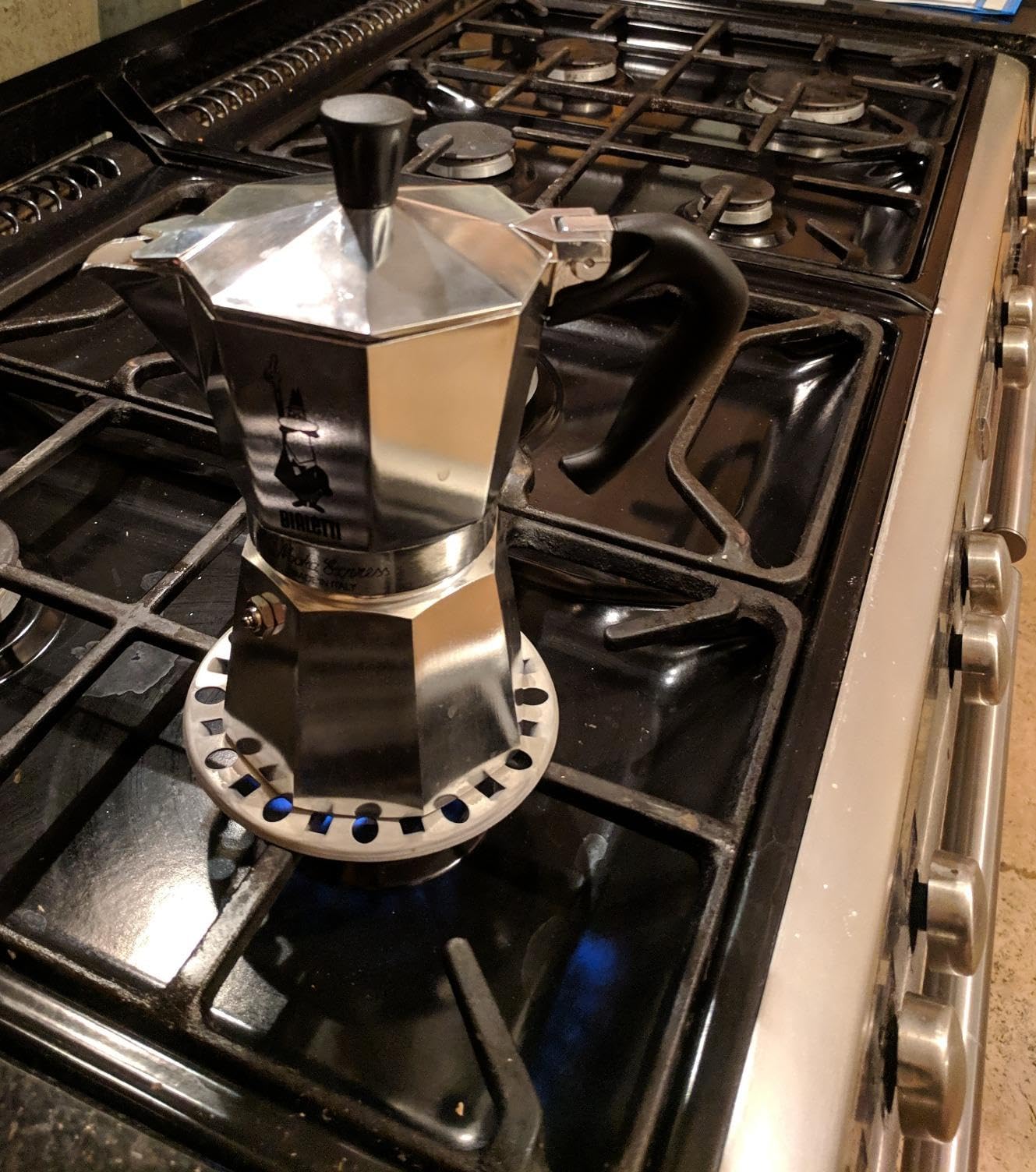 4.5'' Gas Ring Reducer Trivets Universal Stove Accessories For Stove Top Hob Cooker- Heat Simmer Espresso Coffee N Milk Pots, 2P