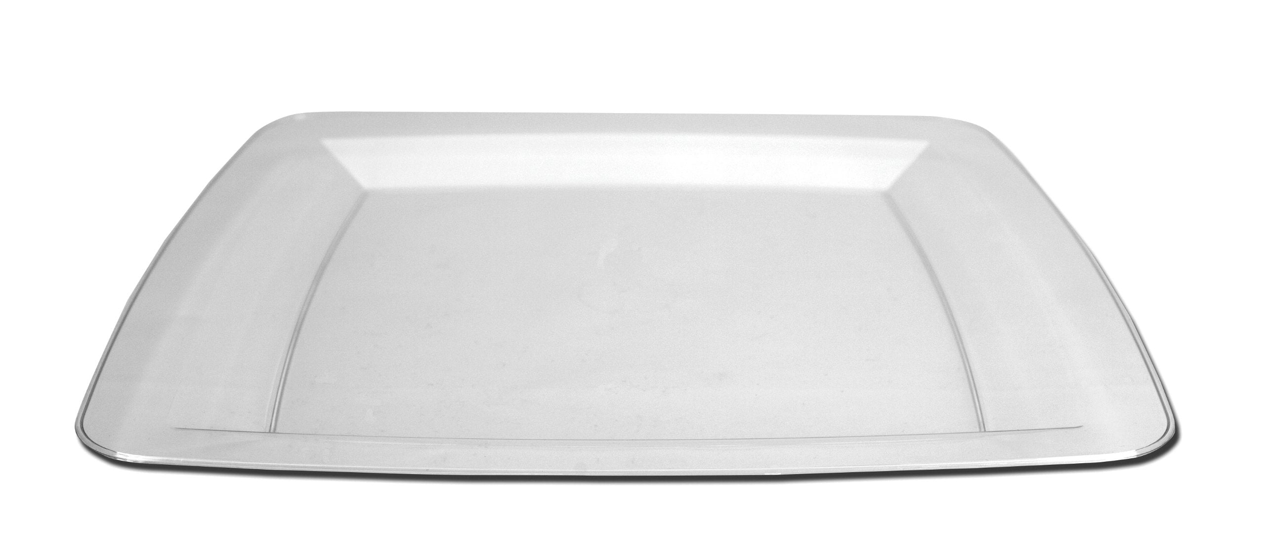 Creative Converting 8 Count Plastic Square Dinner Plates, Clear