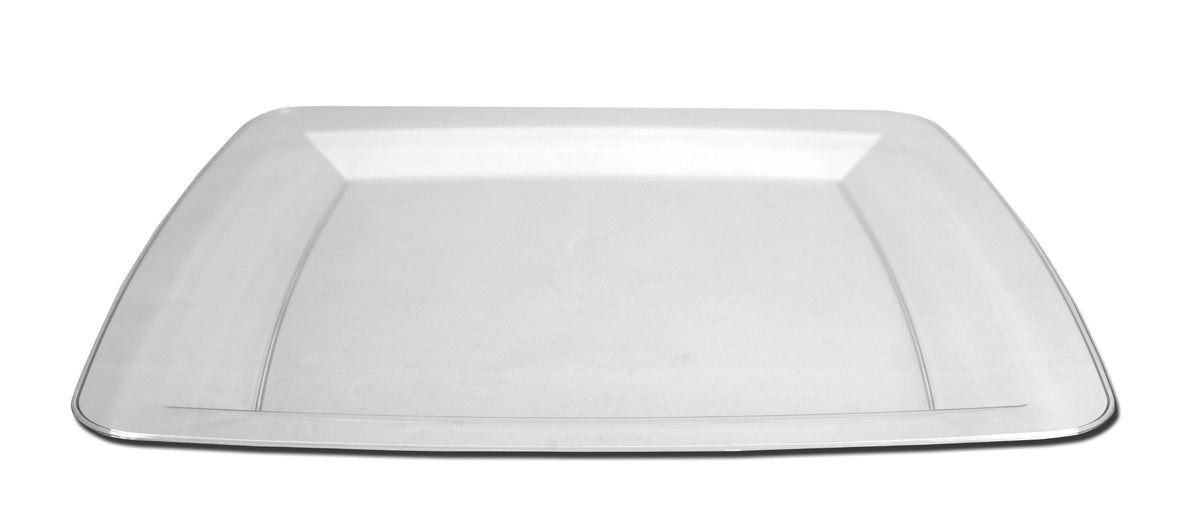 Creative Converting 8 Count Plastic Square Dinner Plates, Clear