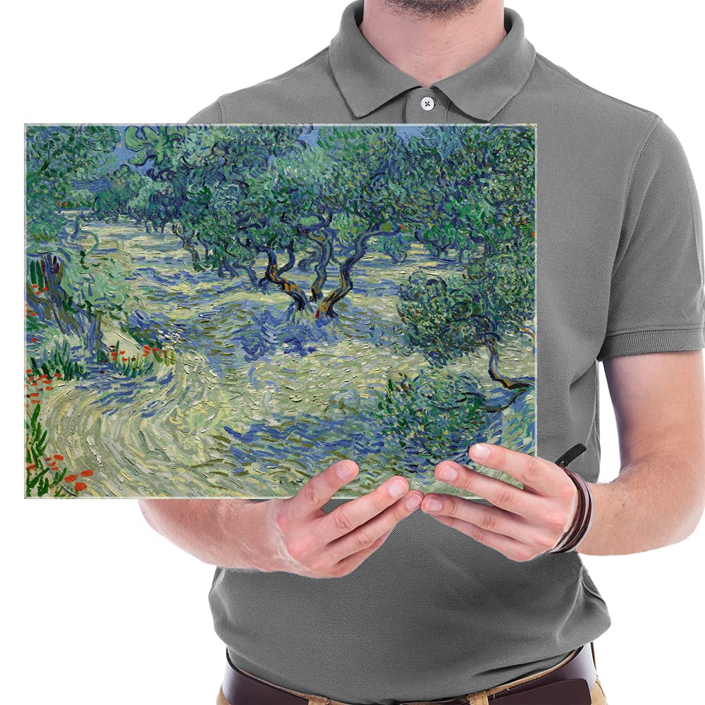 Wieco Art Olive Grove Canvas Print of Vincent Van Gogh Wall Art Paintings Reproduction Field Pictures Artwork for Living Room Wall Decor and Home Decorations
