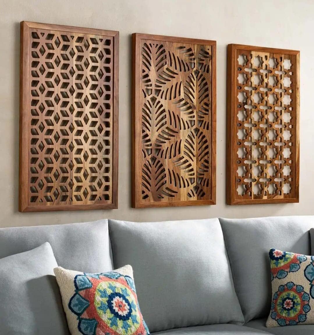 Upzing Decor Wood Wall Decor Panel Wall Hanging Plaque, Wood Carving Wall Decoration Panel For Living Room, Bedroom, Hallway, Of