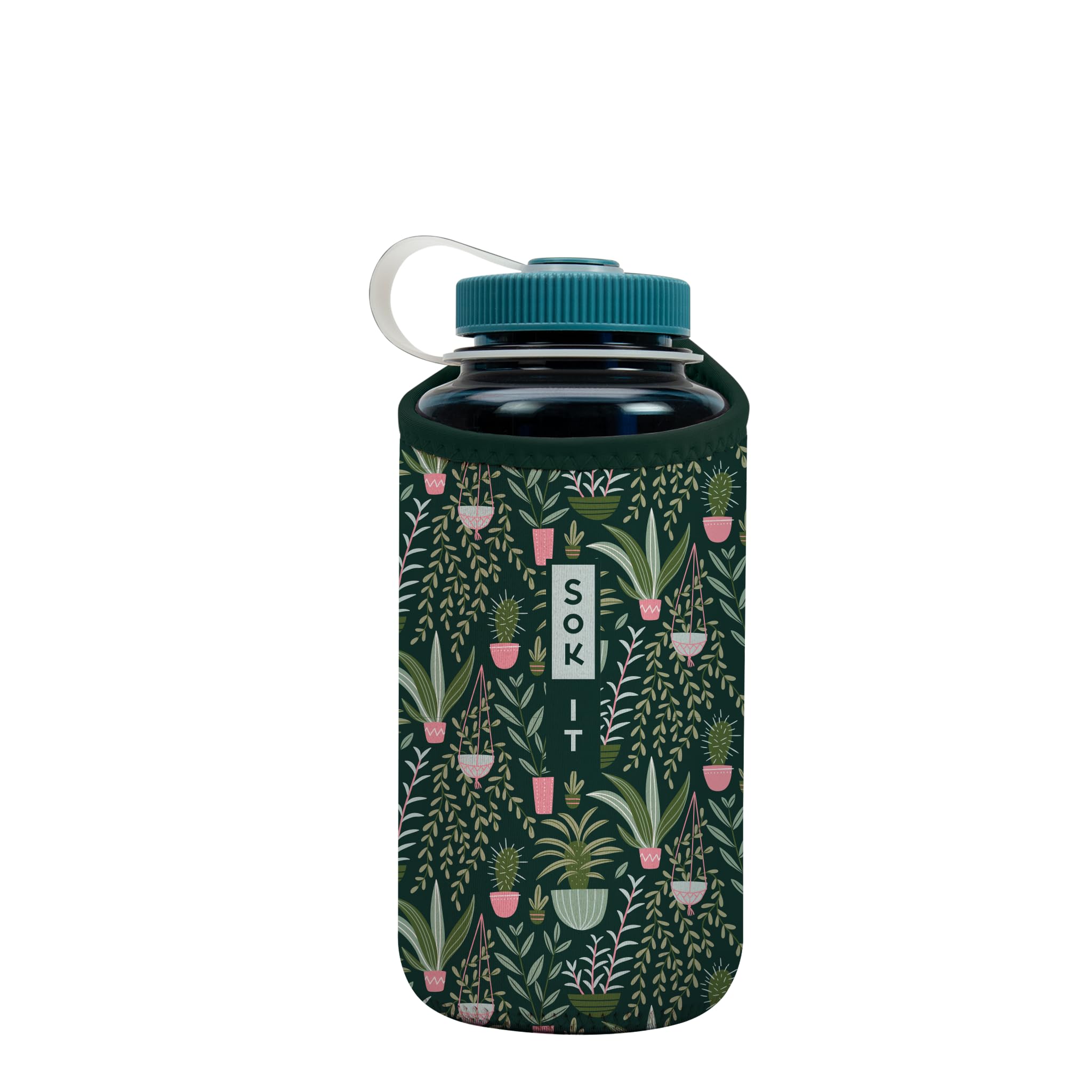 Sok It BotlSok Water Bottle Sleeve Insulated Neoprene Cover (Green Living, Fits 32oz Nalgene)