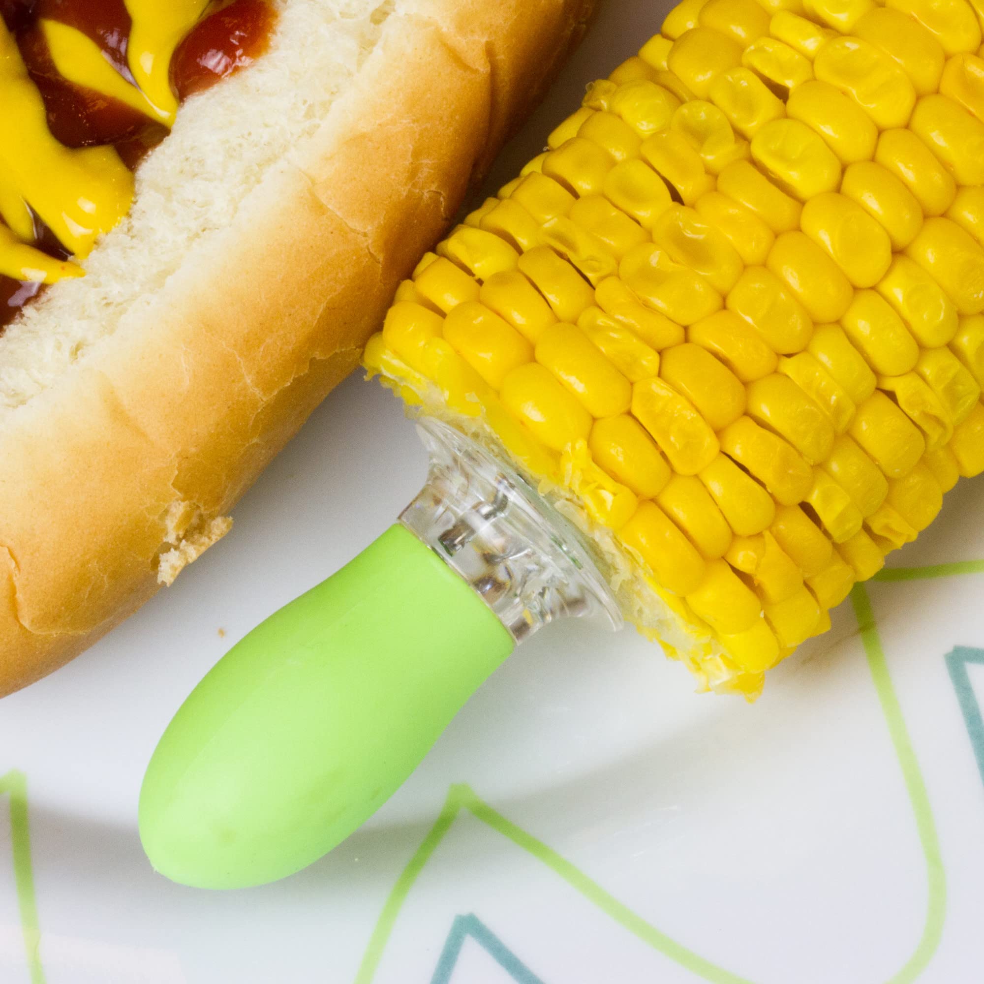 Chef Craft Classic Ez Store Jumbo Corn Holders, 8 Piece Set, Yellow/Green/Blue/Orange