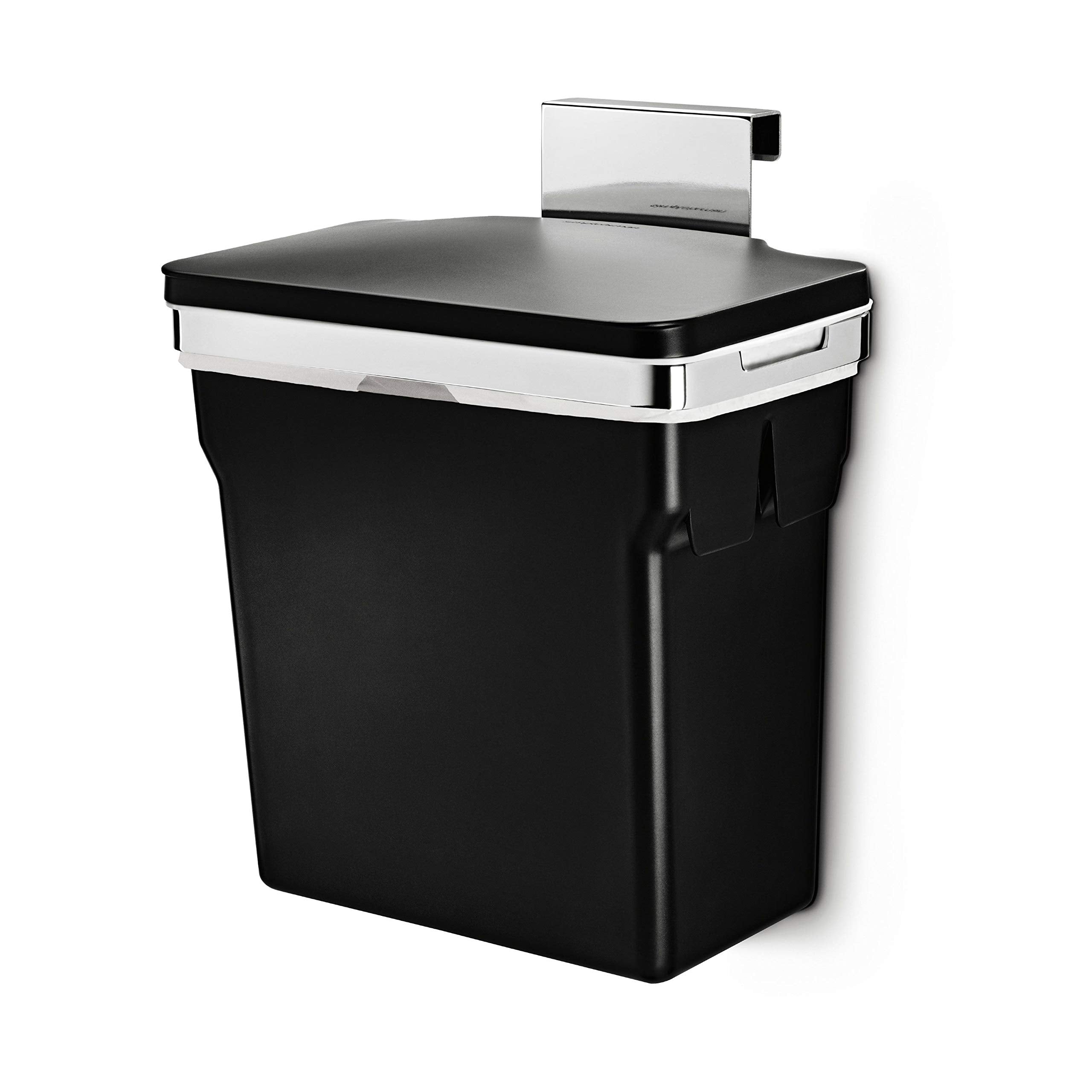 Simplehuman 10 Liter / 2.6 Gallon In-Cabinet Trash Can Heavy-Duty Steel Frame, Black