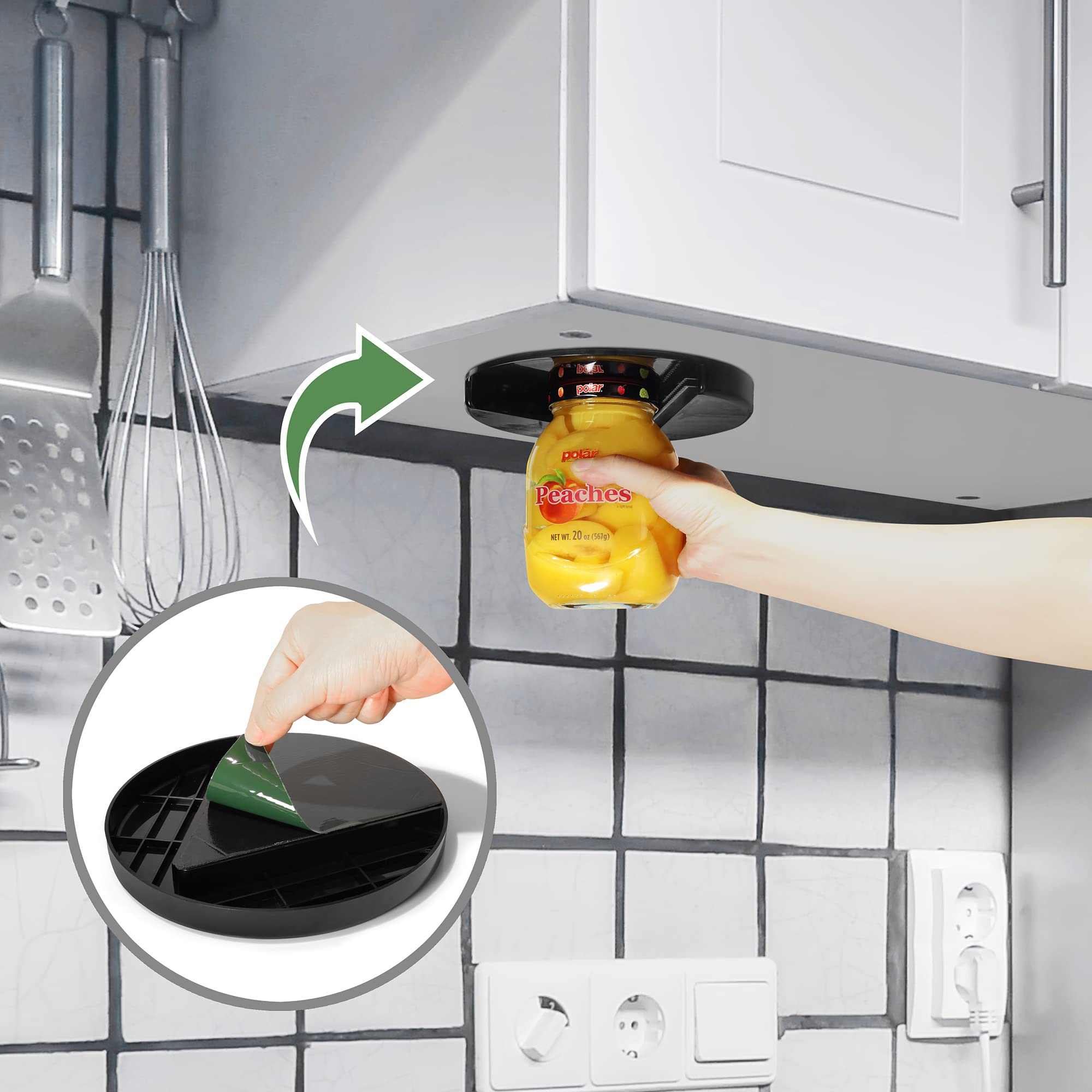 Mojo-Home Under Counter Easy Jar Opener For Weak Hands - New Improved Design With Grip Tape To Prevent Slippage - Easily Twist O