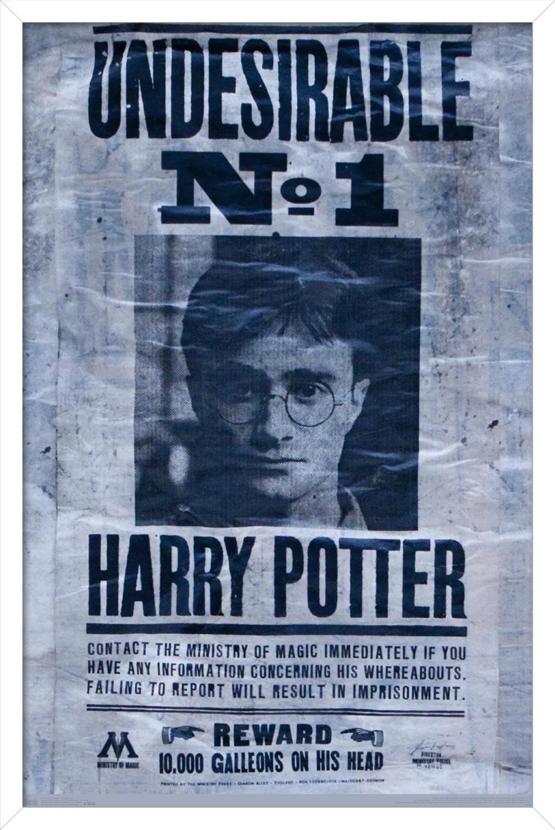 Trends International The Wizarding World: Harry Potter - Undesirable Wall Poster, 22.375'' X 34'', White Framed Version
