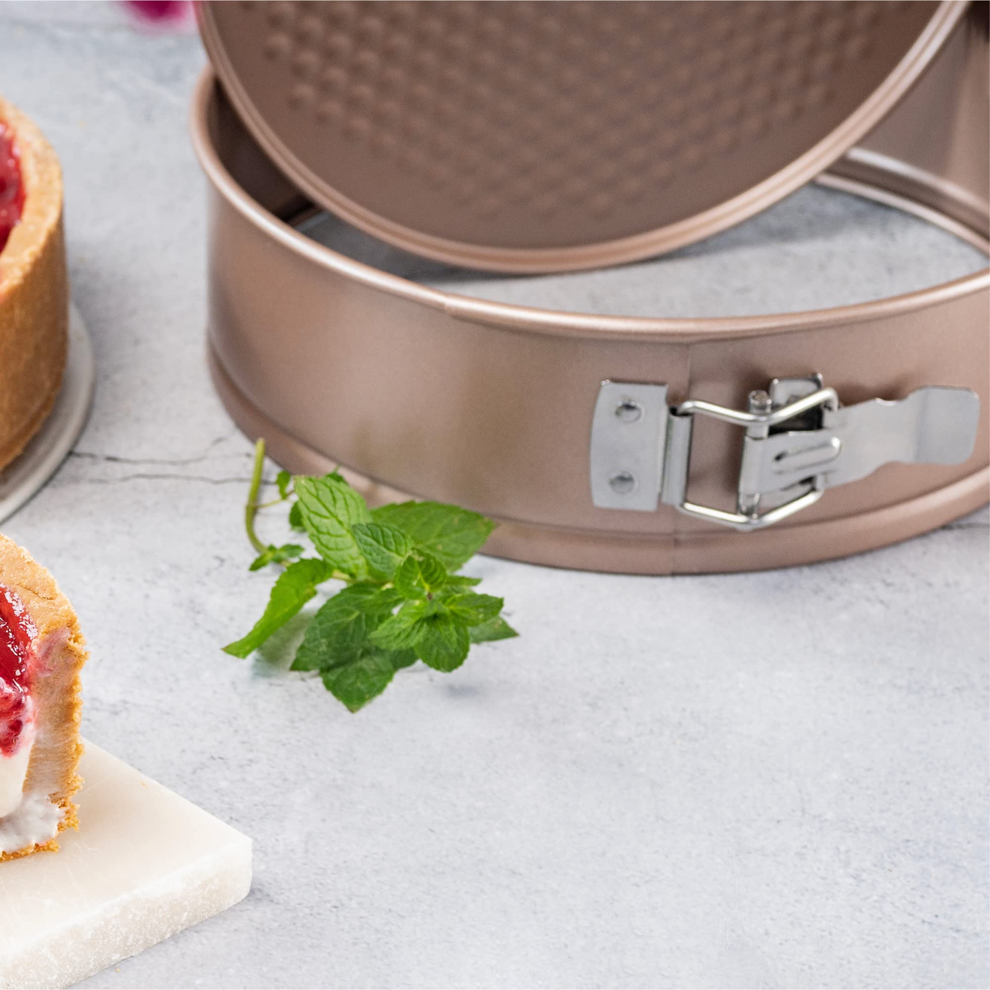 Happiels Non Toxic Nonstick 9 Inch Springform Pan | 9'' Cheesecake Mold | Leakproof Spring-Form Round Cake Pans | Nontoxic Non S