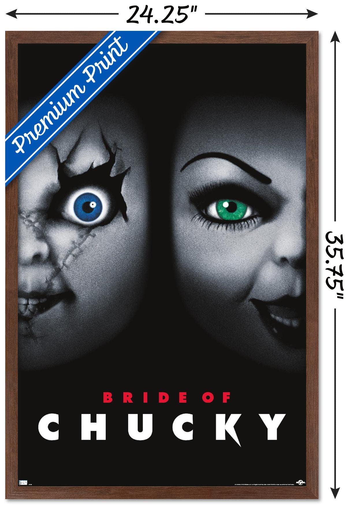 Trends International Child'S Play: Bride Of Chucky - One Sheet Wall Poster, 22.37'' X 34.00'', Mahogany Framed Version