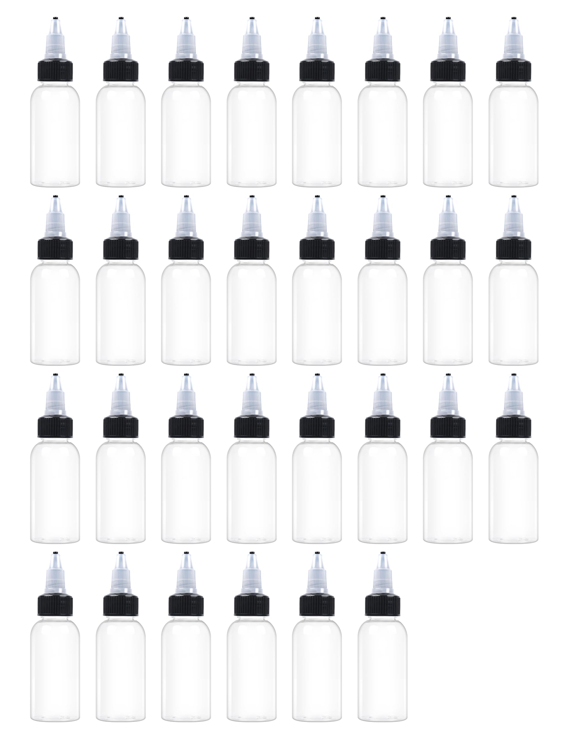 Eosau 30 Pcs 1Oz Plastic Squeeze Bottles With Twist Top Cap, 30Ml Clear Dispensing Bottles, Empty Squirt Bottle For Liquids, Sau
