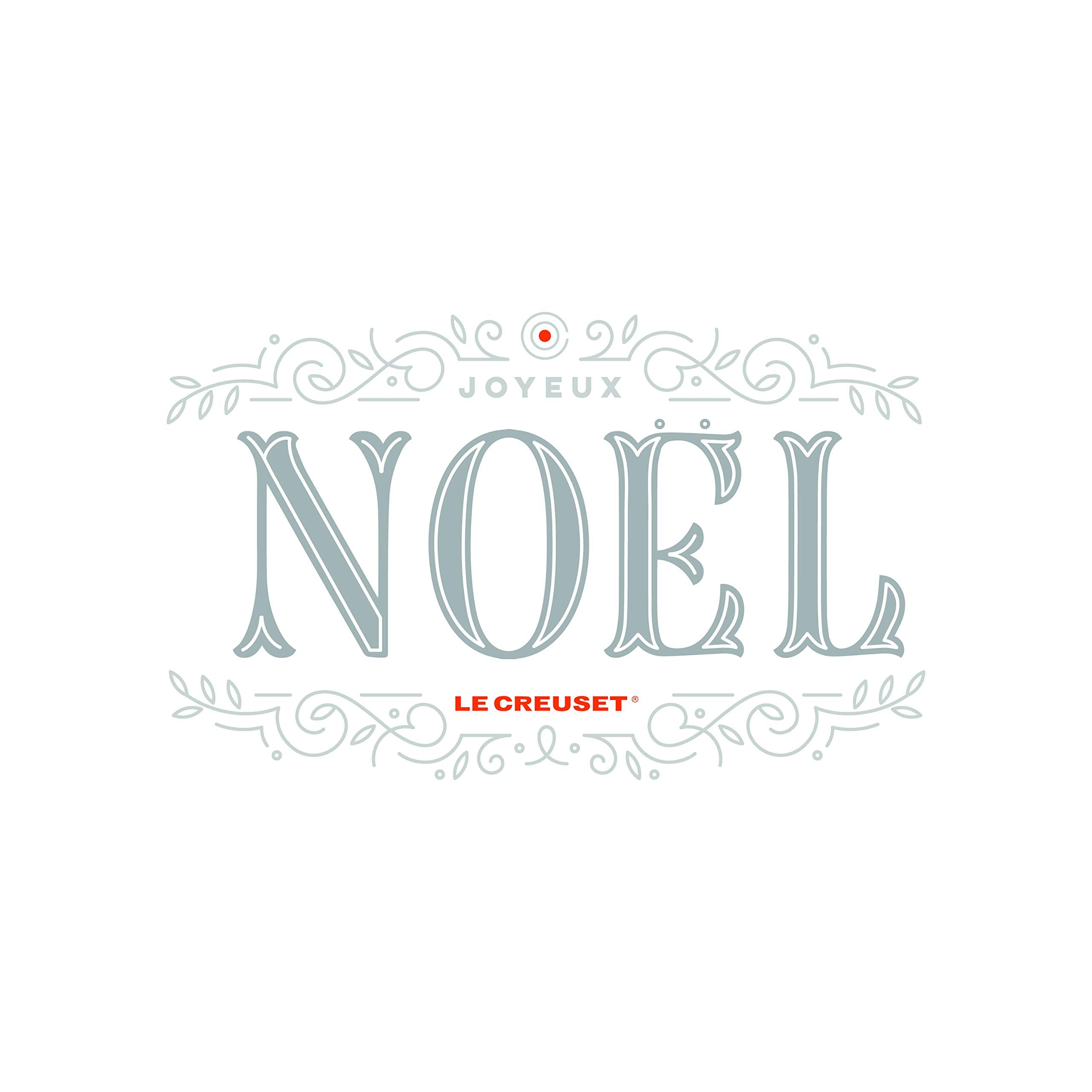 Le Creuset Stoneware Noel Collection: Oval Santa Cookie Platter, 14 Oz., Cerise W/Embossed Design