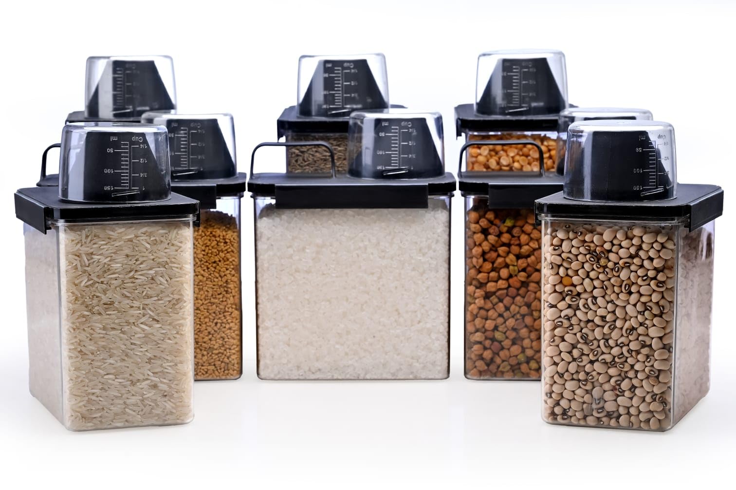 Vetalic Scale Cap Kitchen Storage Container,Airtight Food Storage Containers, Cereal Dispenser, Snacks Container, Plastic Contai
