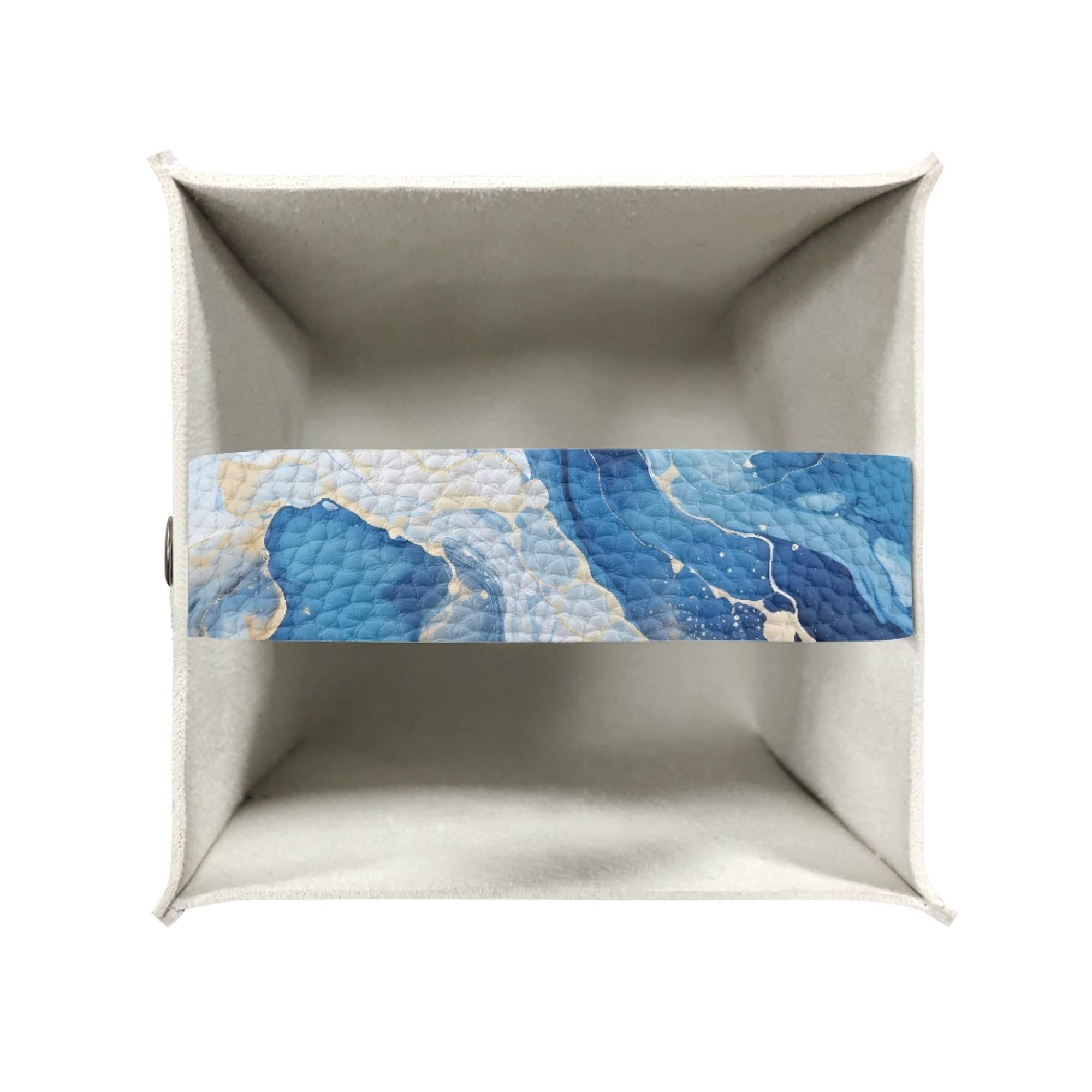 Tutolipy Blue Marble Print Tissue Box Cover Square Cube Novelty Tissue Paper Box Cover Pu Leather Tissue Covers Holder For Dress
