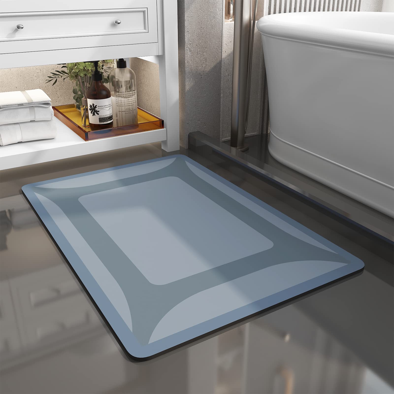 Sixhome-Bath Mat Rug-Quick Dry Absorbent Rubber Backed Bathroom Mat Thin Bathroom Rugs Fit Under Door-Bath Mats For Bathroom Flo