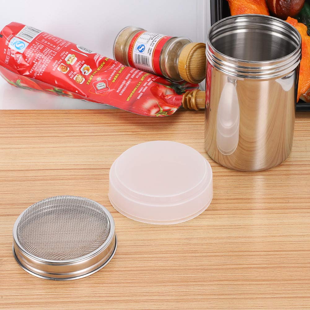 Accmor 3Pcs Powdered Sugar Shaker Duster, Cinnamon Shaker Flour Sifter, 14Oz Stainless Steel Fine Mesh Dredges Shakers For Cinna
