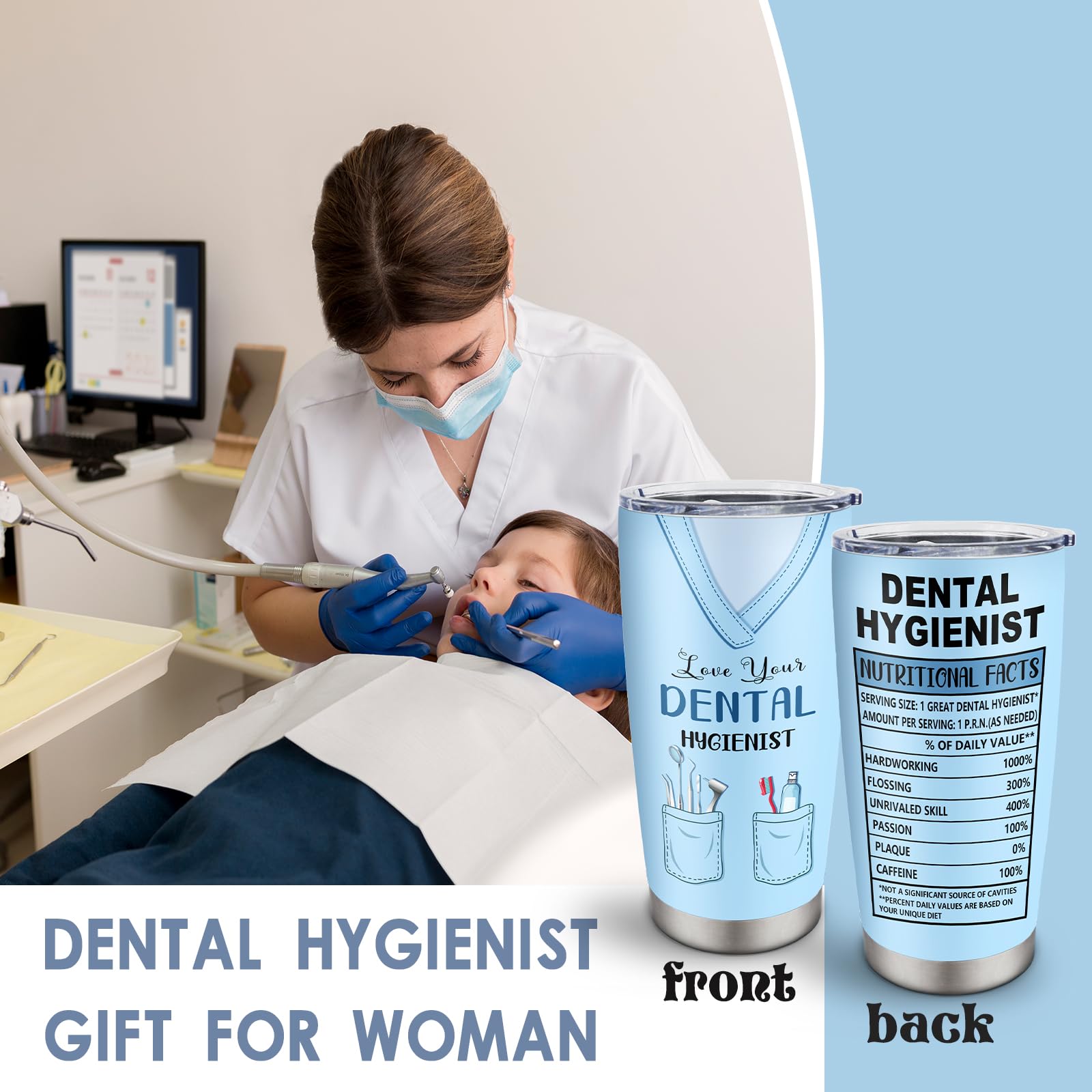 Jevuta Dental Hygienist Gift Tumbler - Dental Hygienist Appreciation Week Gifts - Graduation Gifts for Dental Hygienist (20oz)