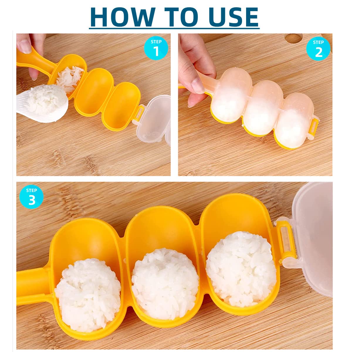 Ncyoew Rice Ball Maker, Onigiri Shaper Mold Sushi Maker, Non Stick Ball Shaped Kitchen Tool Kit With Mini Rice Scoop - Make Your