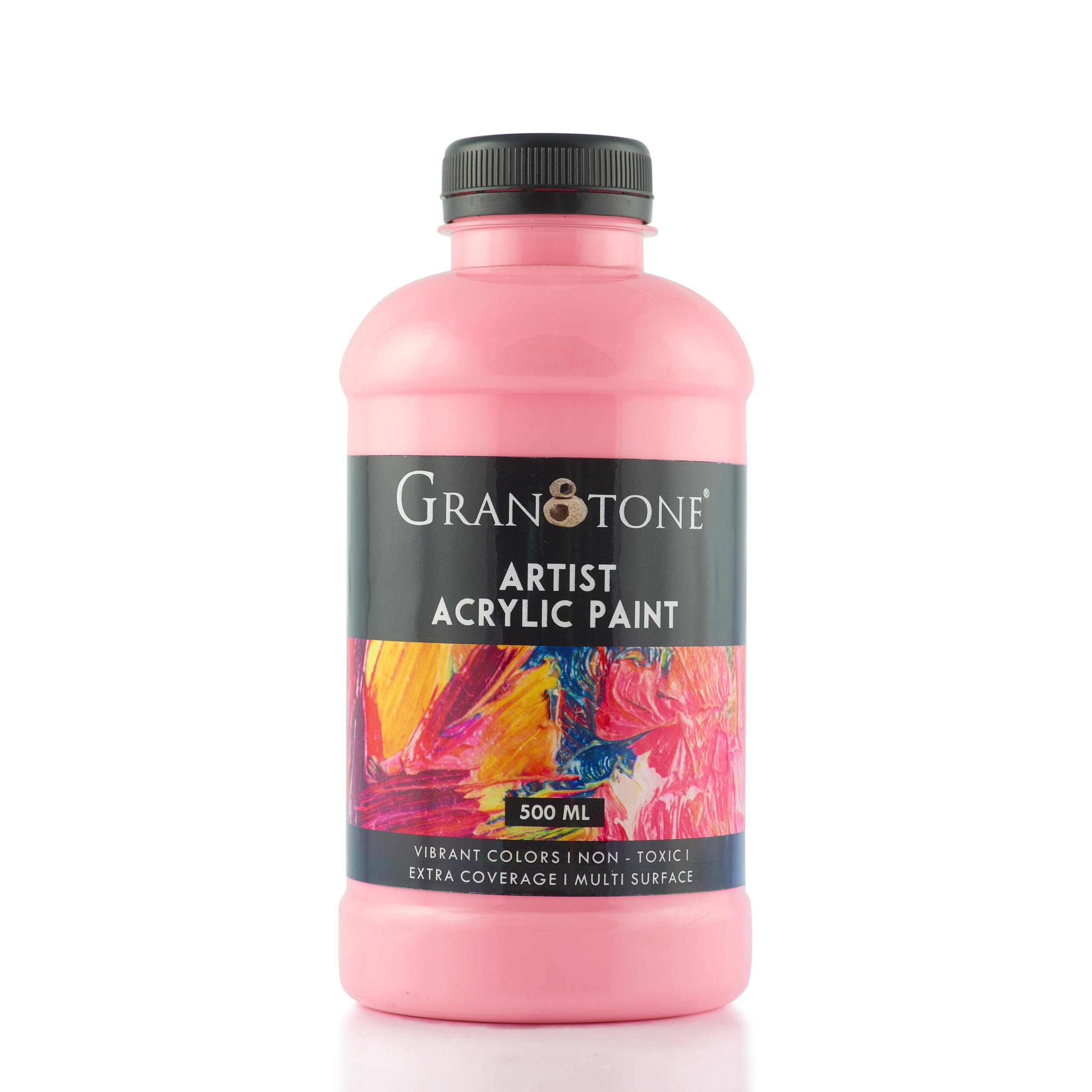 Granotone Acrylic Colour | 500 Ml (Pink) | Rich Pigment, Non-Cracking Art & Diy Paint | Suitable For Canvas, Wood, Leather, Eart