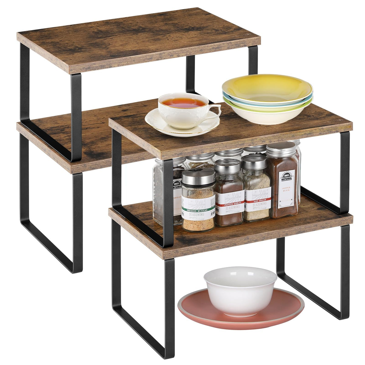 Eteli Kitchen Counter Cabinet Shelf Organizer Expandable Stackable She ...