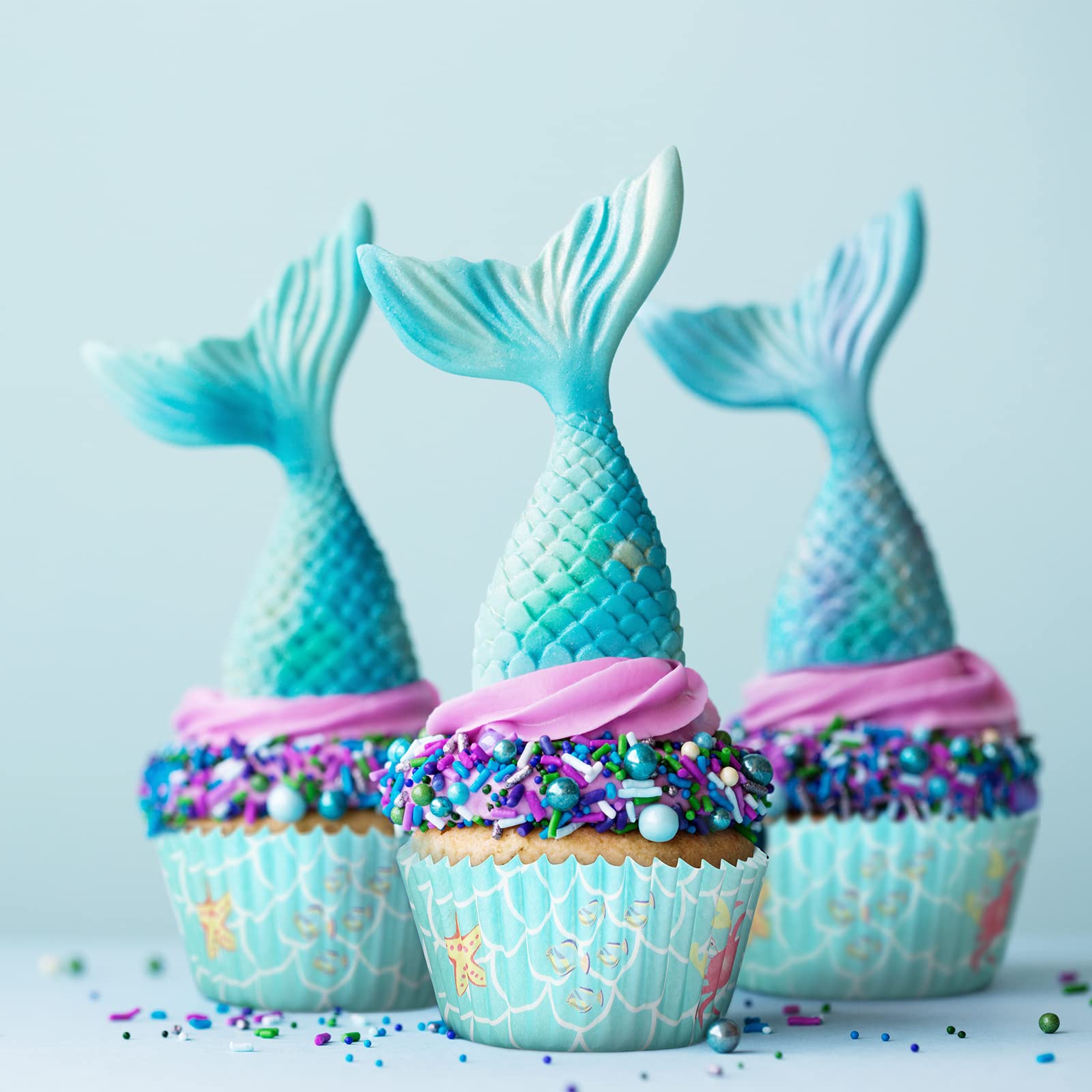 300 Count Mermaid Unicorn Cupcake Liners Mermaid Unicorn Cupcake Toppers Sea Theme Baking Cups Rainbow Mermaid Cupcake Wrappers