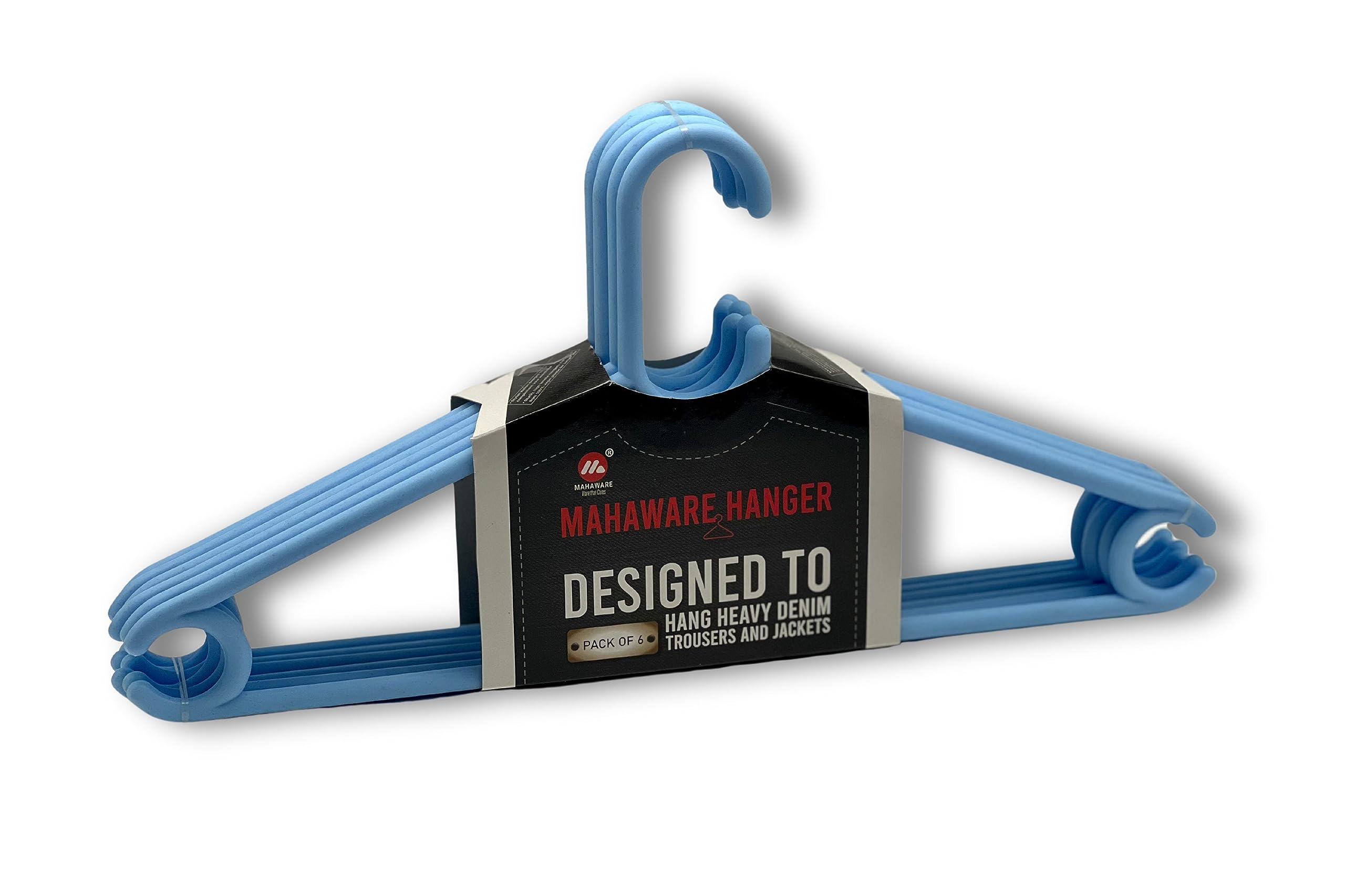 Mahaware Sturdy Polypropylene Hanger, Pack of 6, Mint Granite Blue l Cloth Hanger l Dress Hangers l Hanger for Clothes Hanging