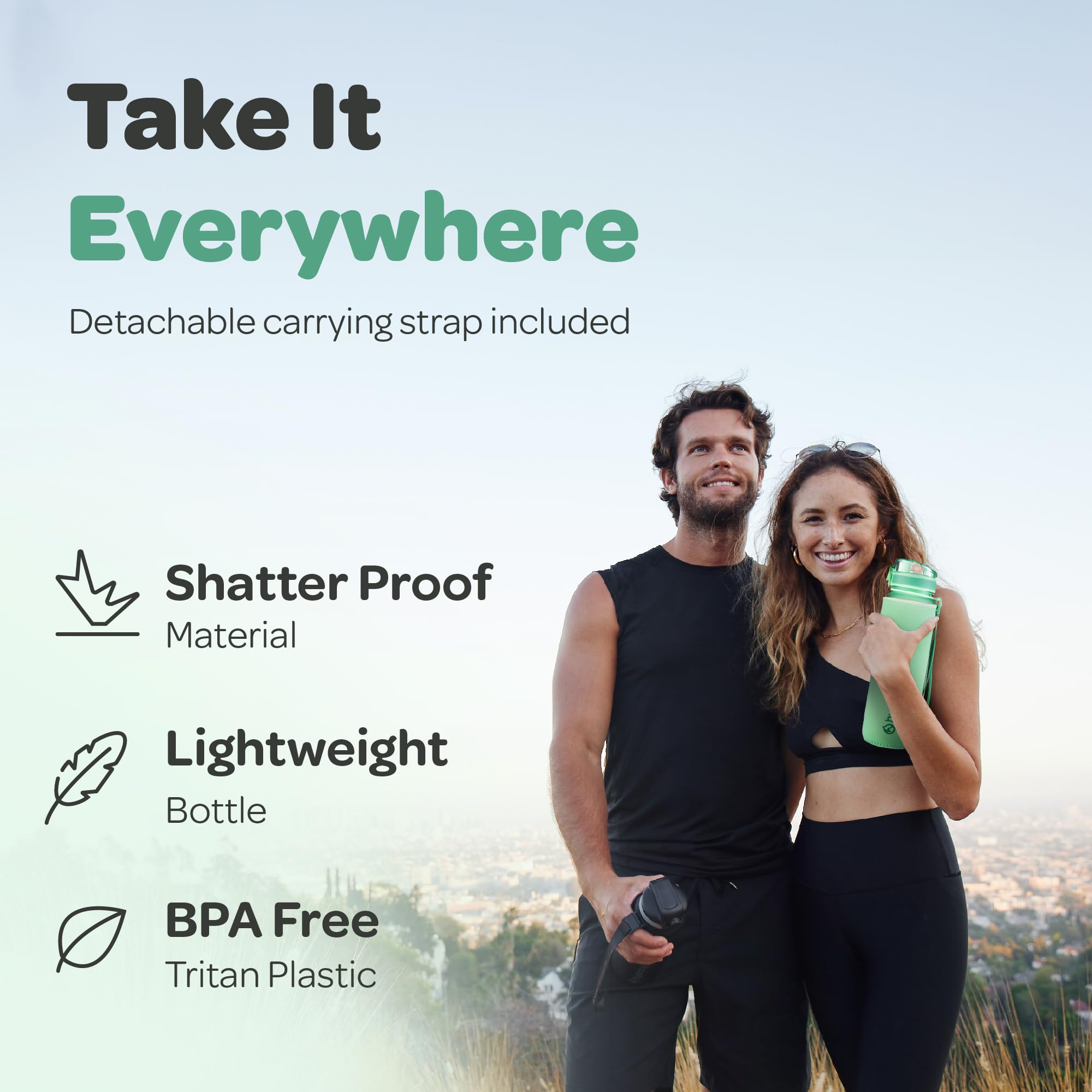 Hydracy Water Bottle with Time Marker -Large 32oz BPA Free Water Bottle & No Sweat Sleeve -Leak Proof Gym Bottle with Fruit Infuser Strainer & Times to Drink -Ideal Gift for Fitness Sports & Outdoors