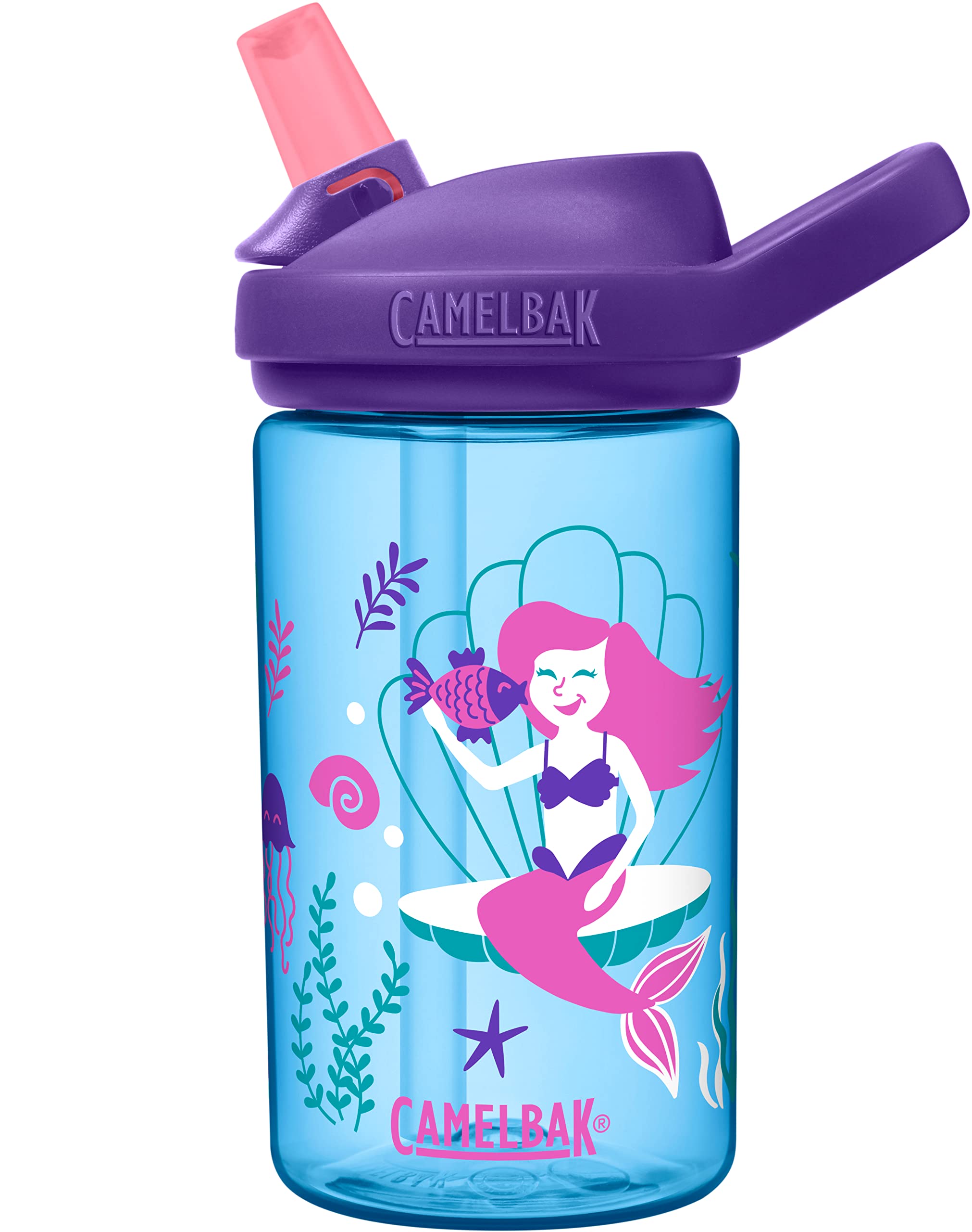 Camelbak Eddy+ 14Oz Kids Water Bottle With Tritan Renew - Straw Top, Leak-Proof When Closed, Magical Mermaids